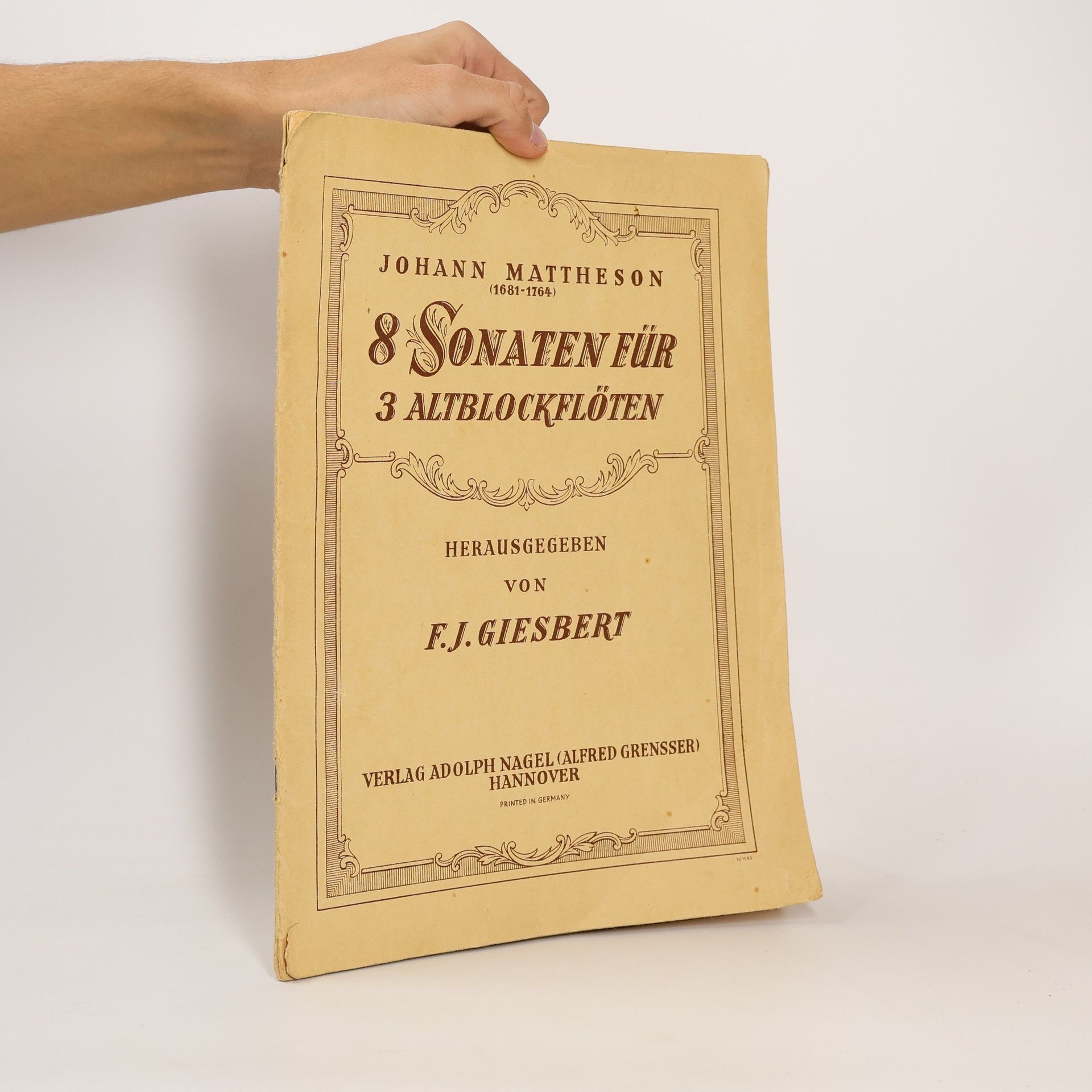 Johann Mattheson 8 Sonaten für 3 Atlblockflöten