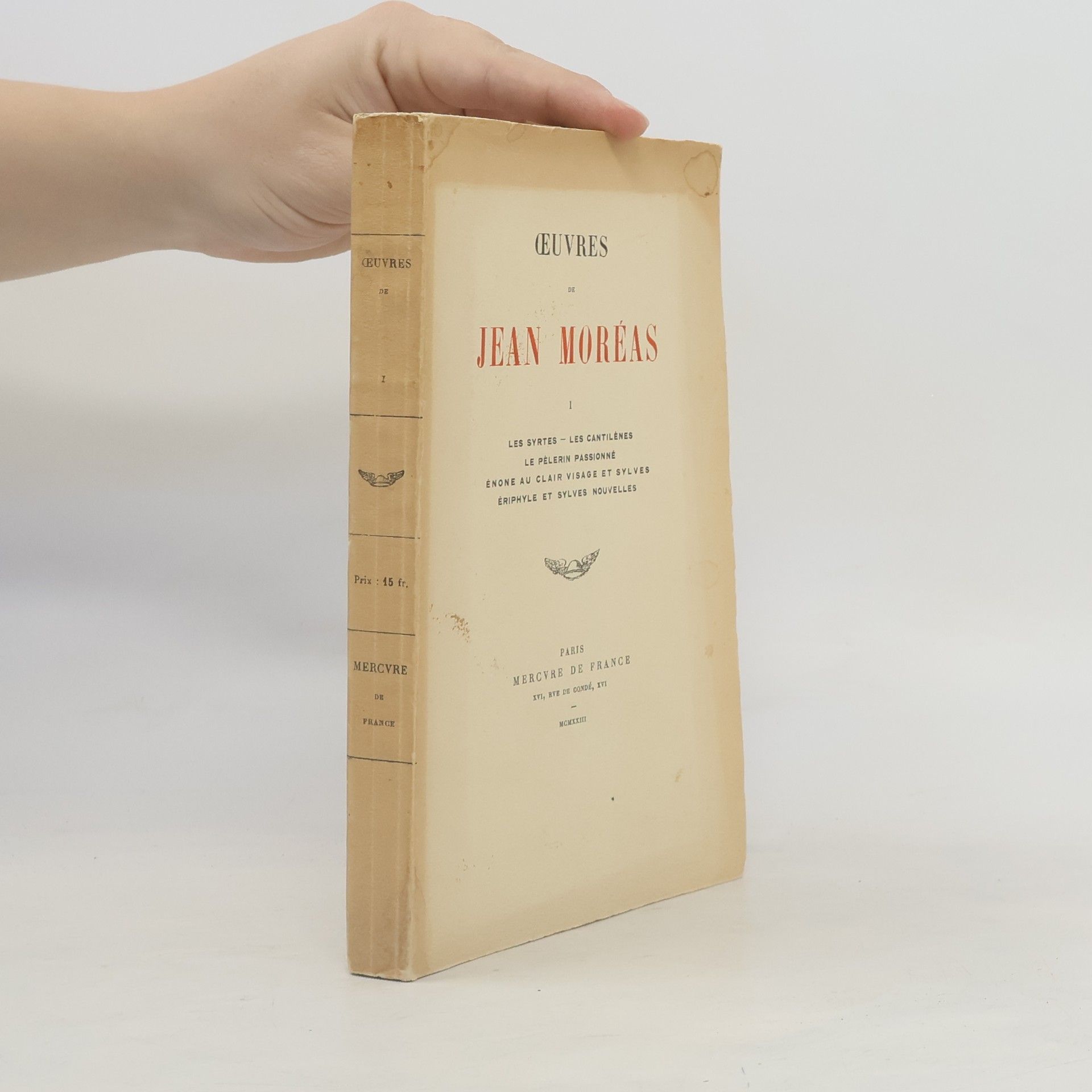 Jean Moréas Oeuvres de Jean Moréas I