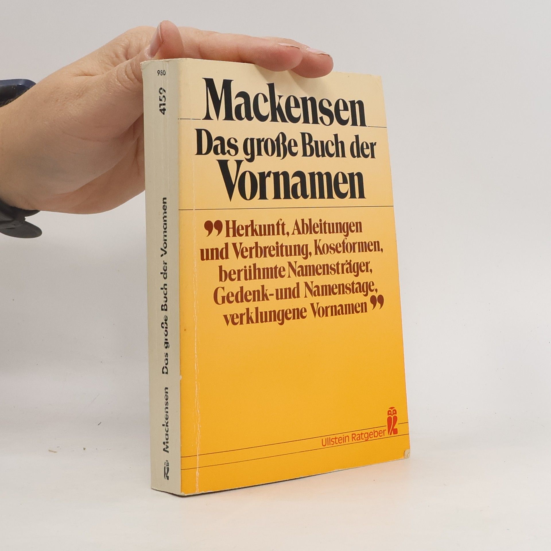 Lutz Mackensen Das grosse Buch der Vornamen