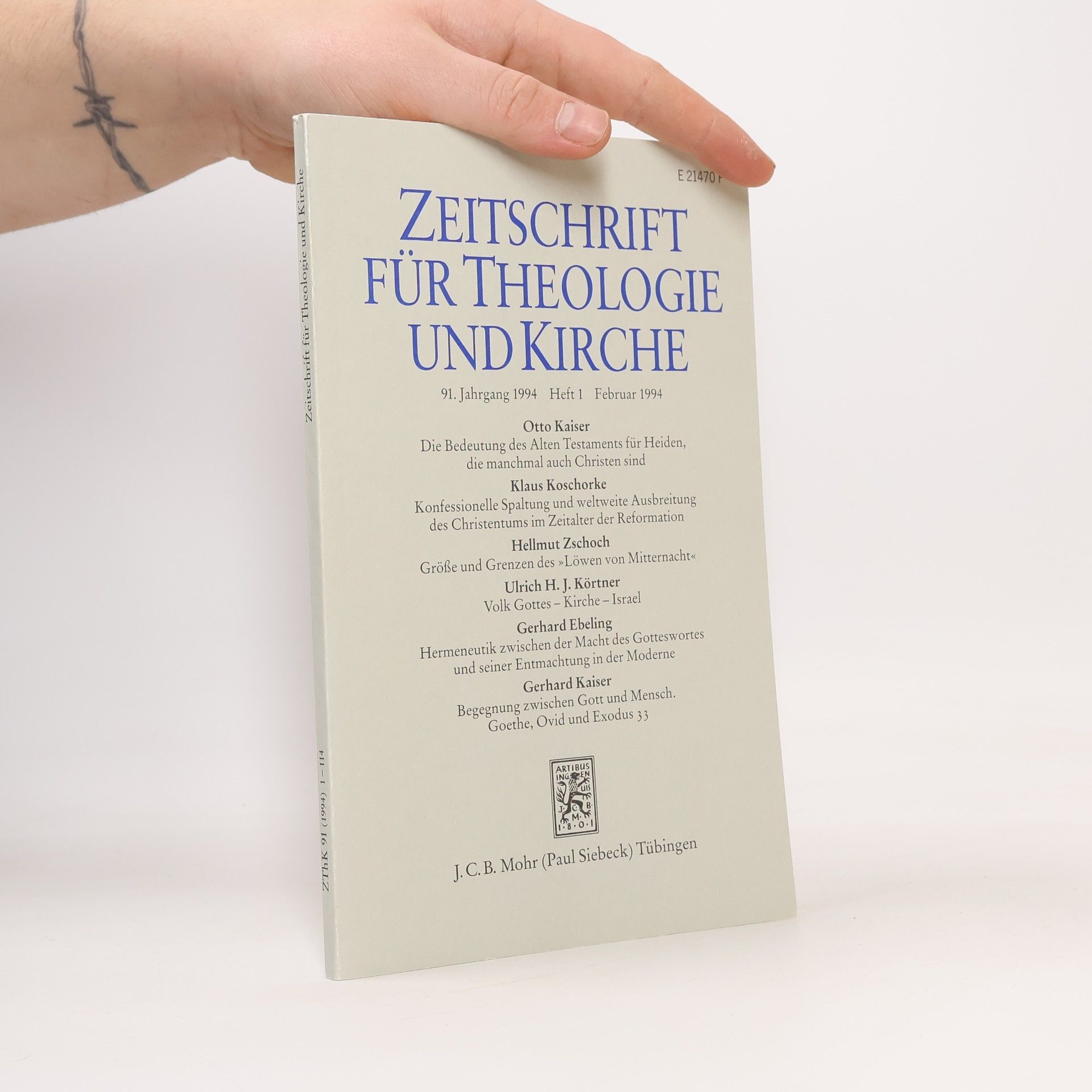 Collectif d'auteurs Zeitschrift für Theologie und Kirche 91