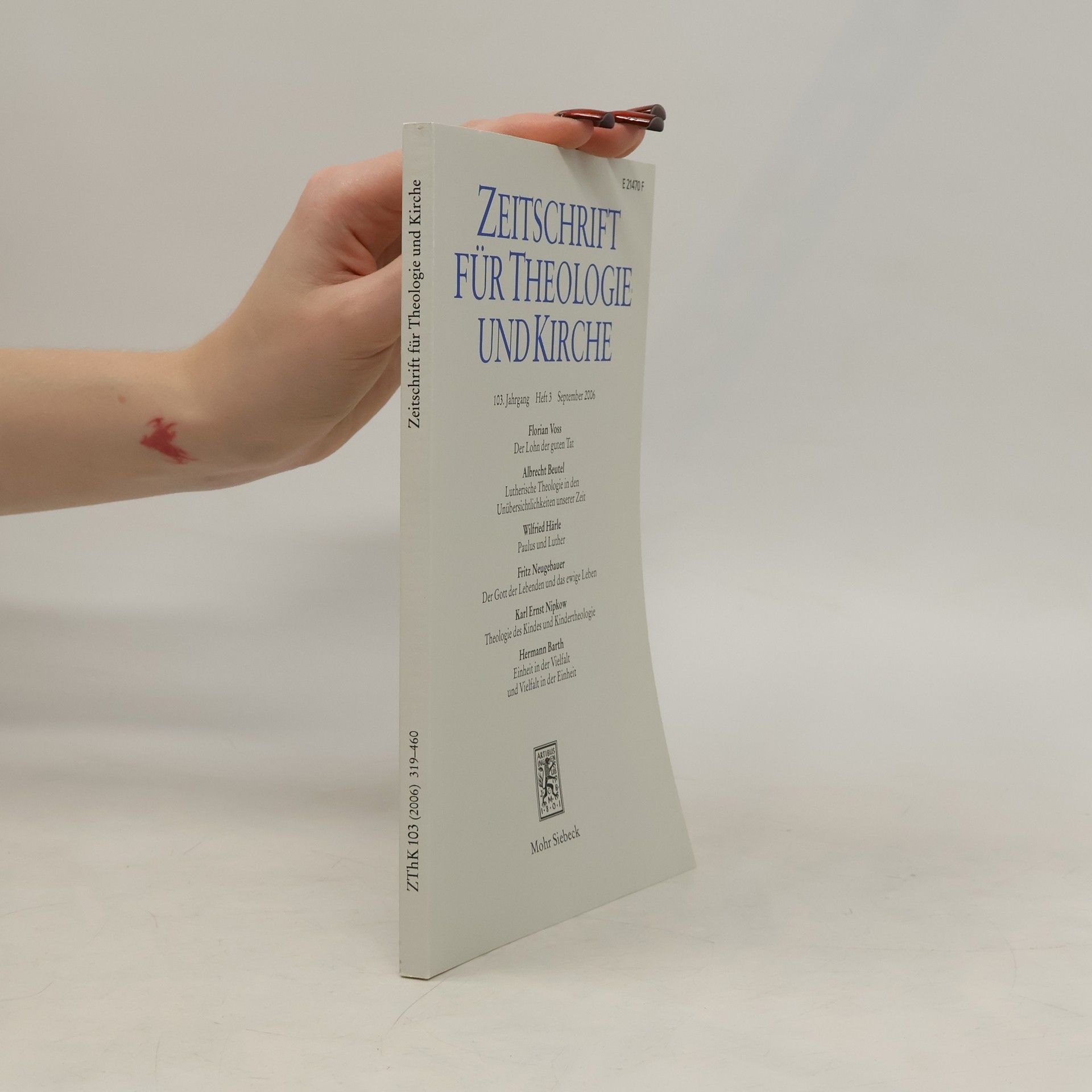 AA.VV. Zeitschrift für Theologie und Kirche 103