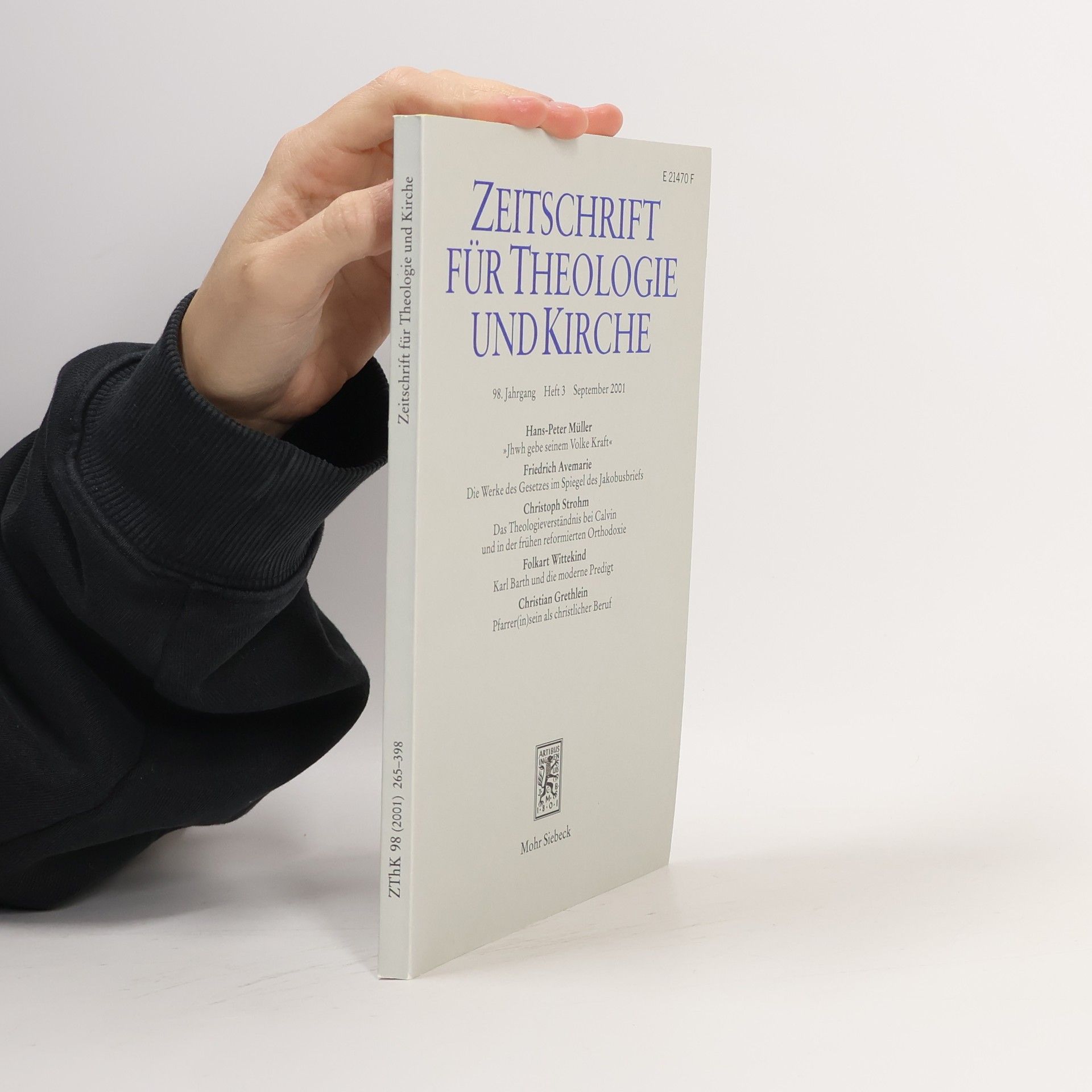 Autorenkollektiv Zeitschrift für Theologie und Kirche 98, Heft 3