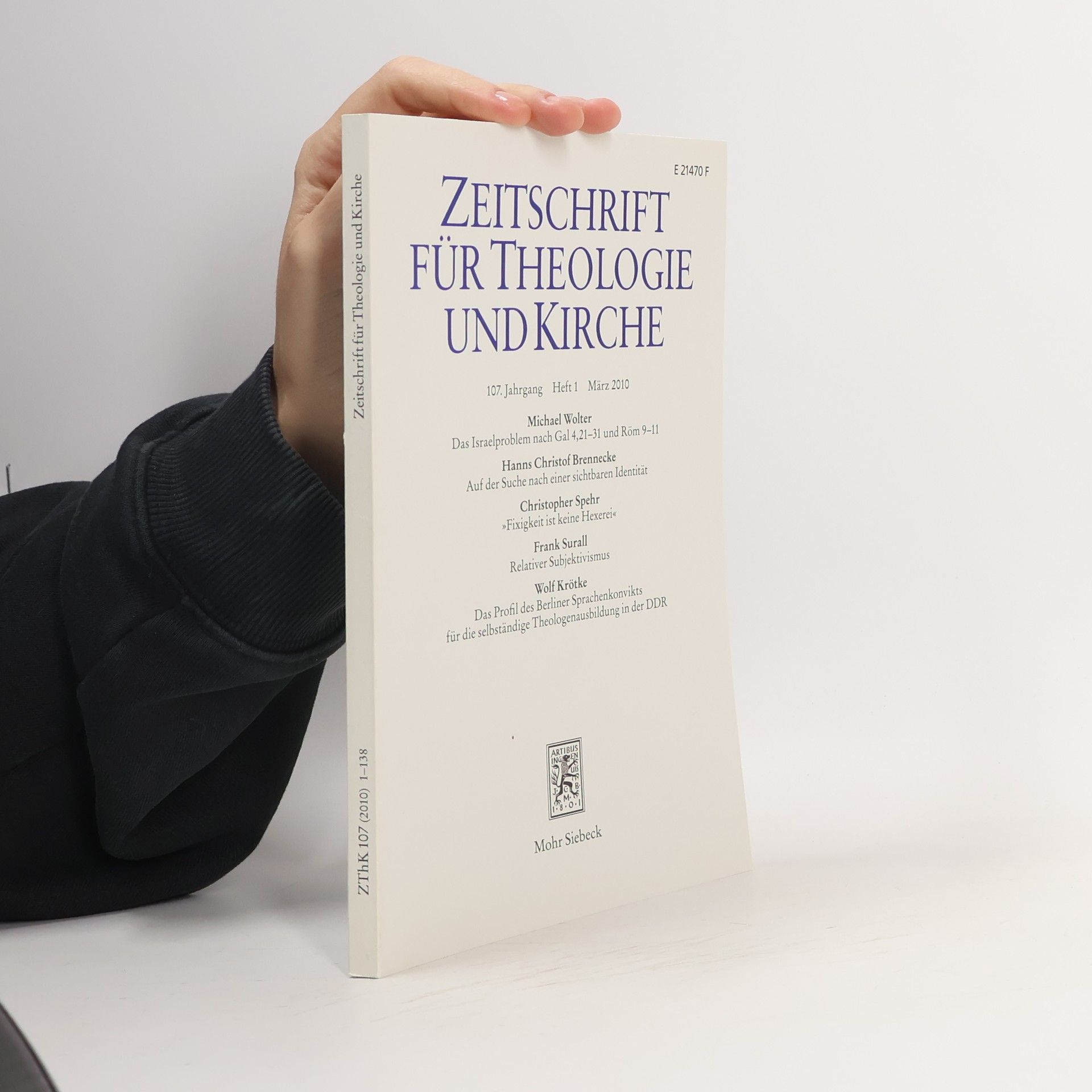 Autorenkollektiv Zeitschrift für Theologie und Kirche 107, Heft 1