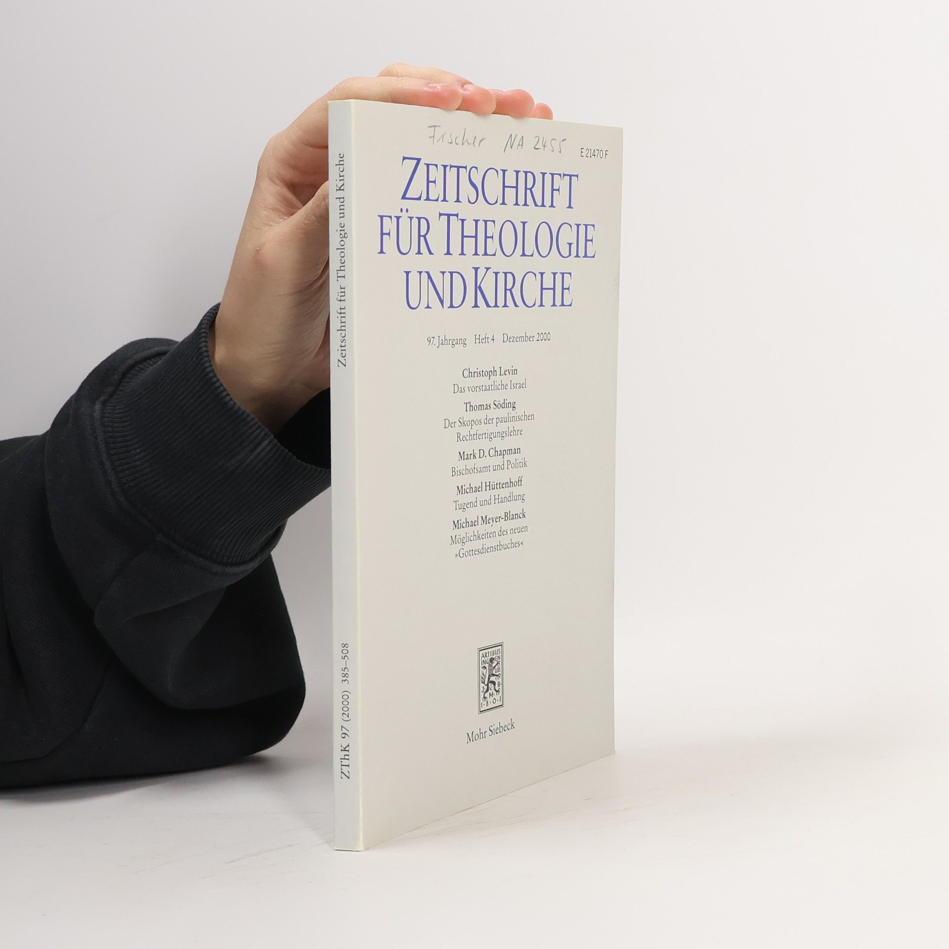 Autorenkollektiv Zeitschrift für Theologie und Kirche 97, Heft 4