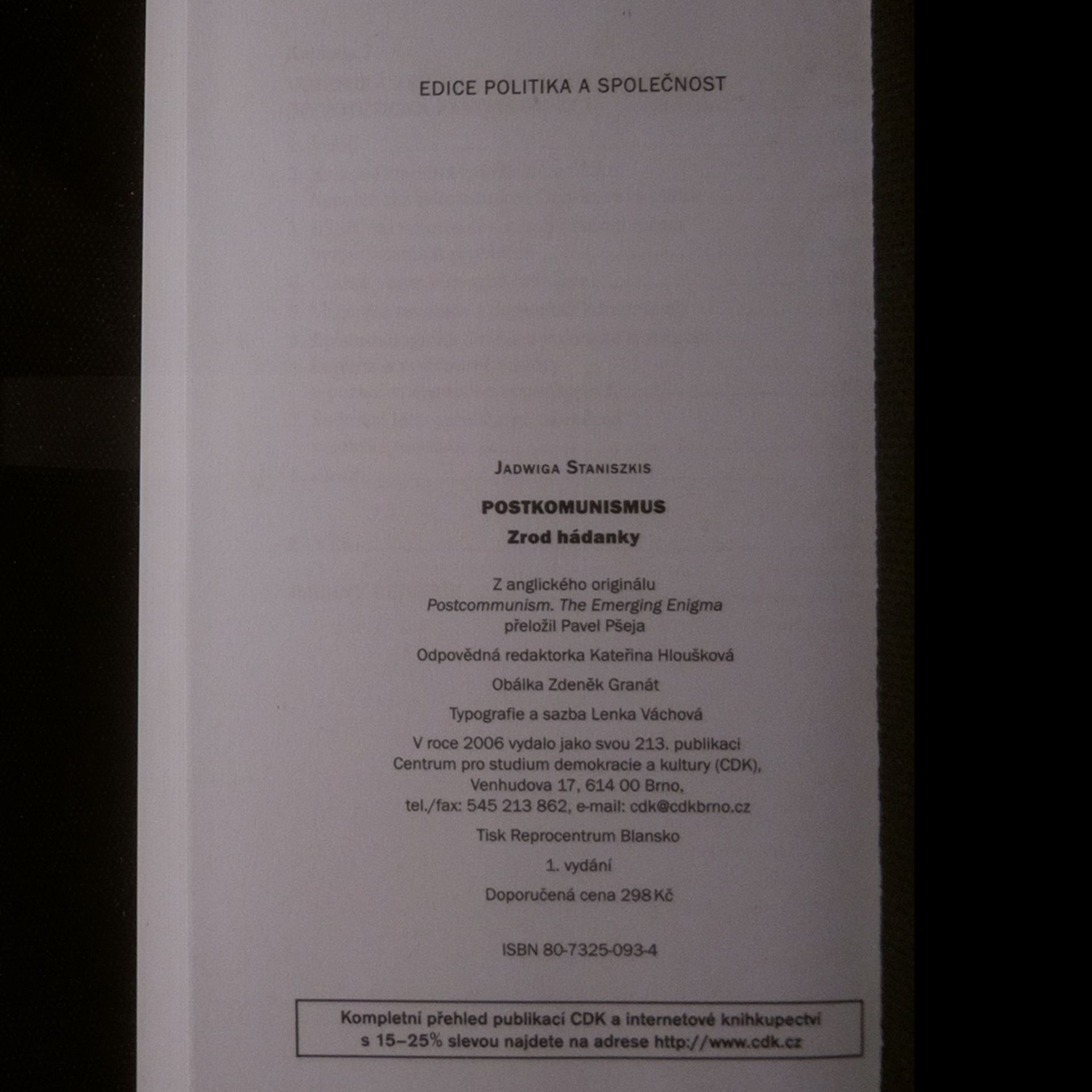 Jadwiga Staniszkis Postkomunismus. Zrod hádanky