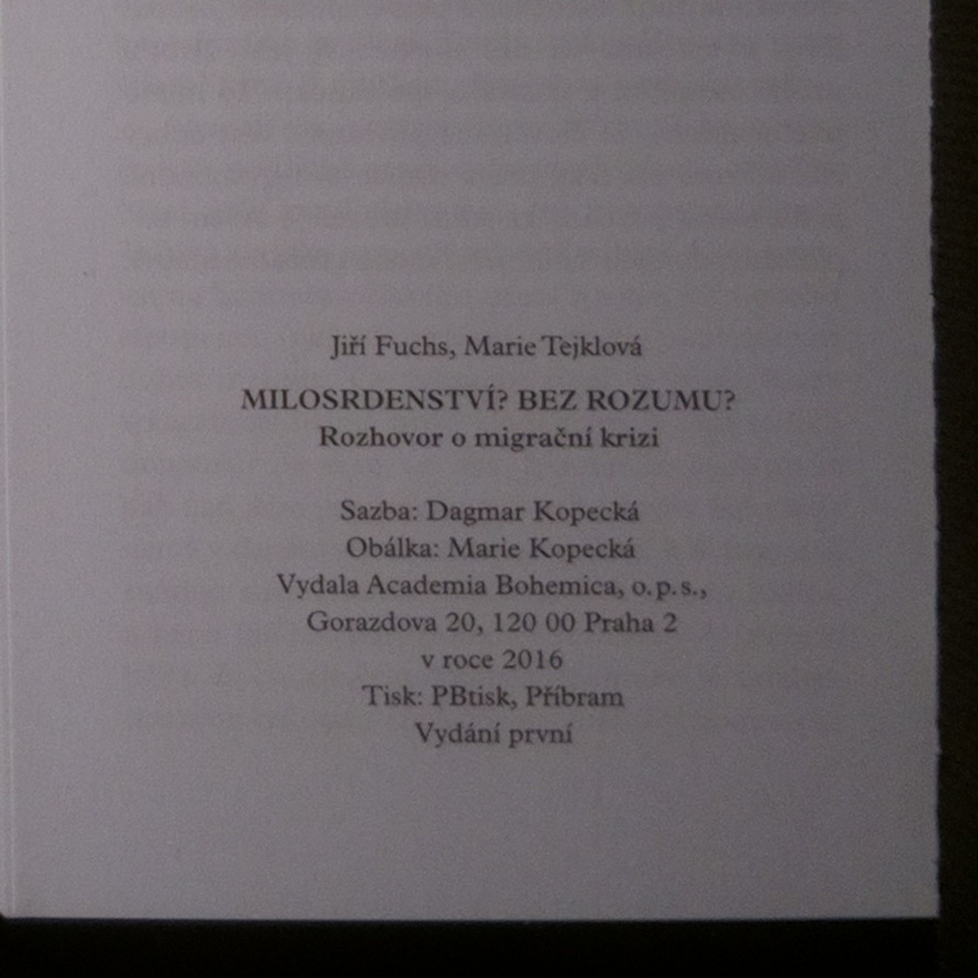 Jiří Fuchs Milosrdenství? Bez rozumu? Rozhovor o migrační krizi