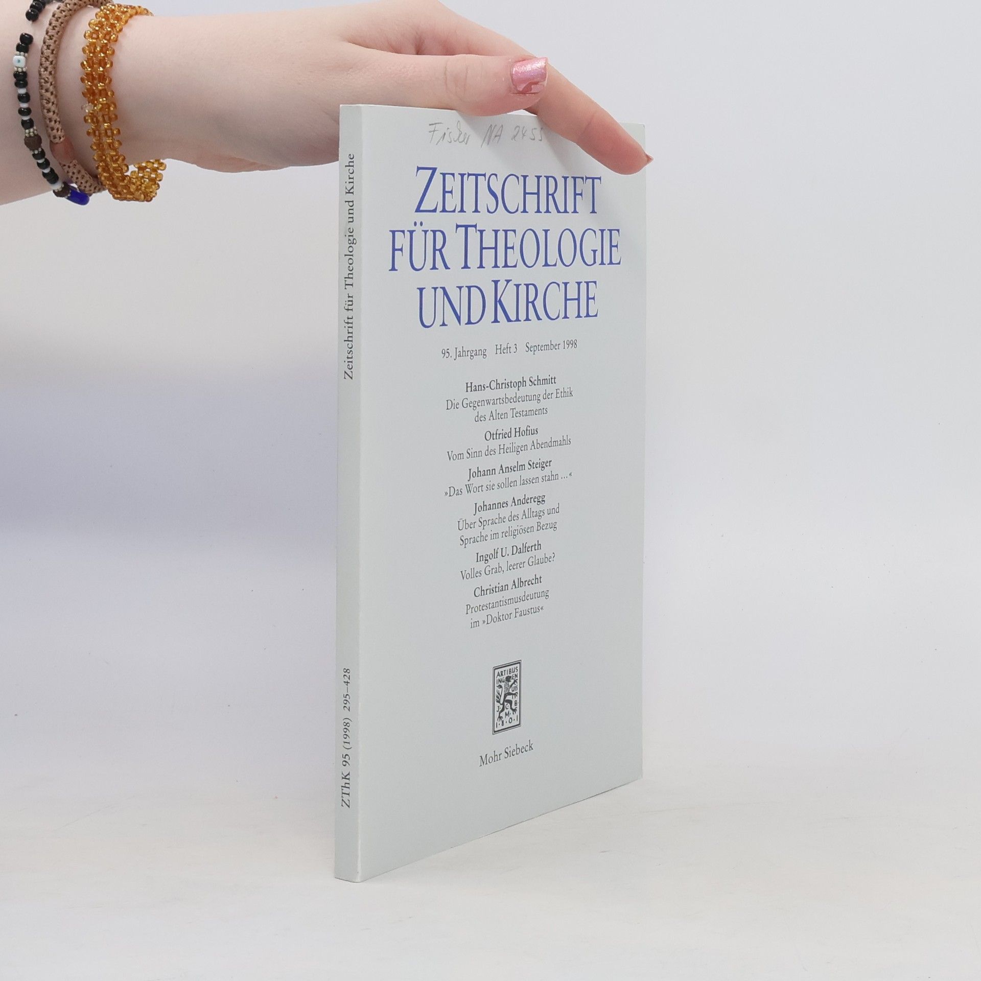 Autorenkollektiv Zeitschrift für Theologie und Kirche 3/1998