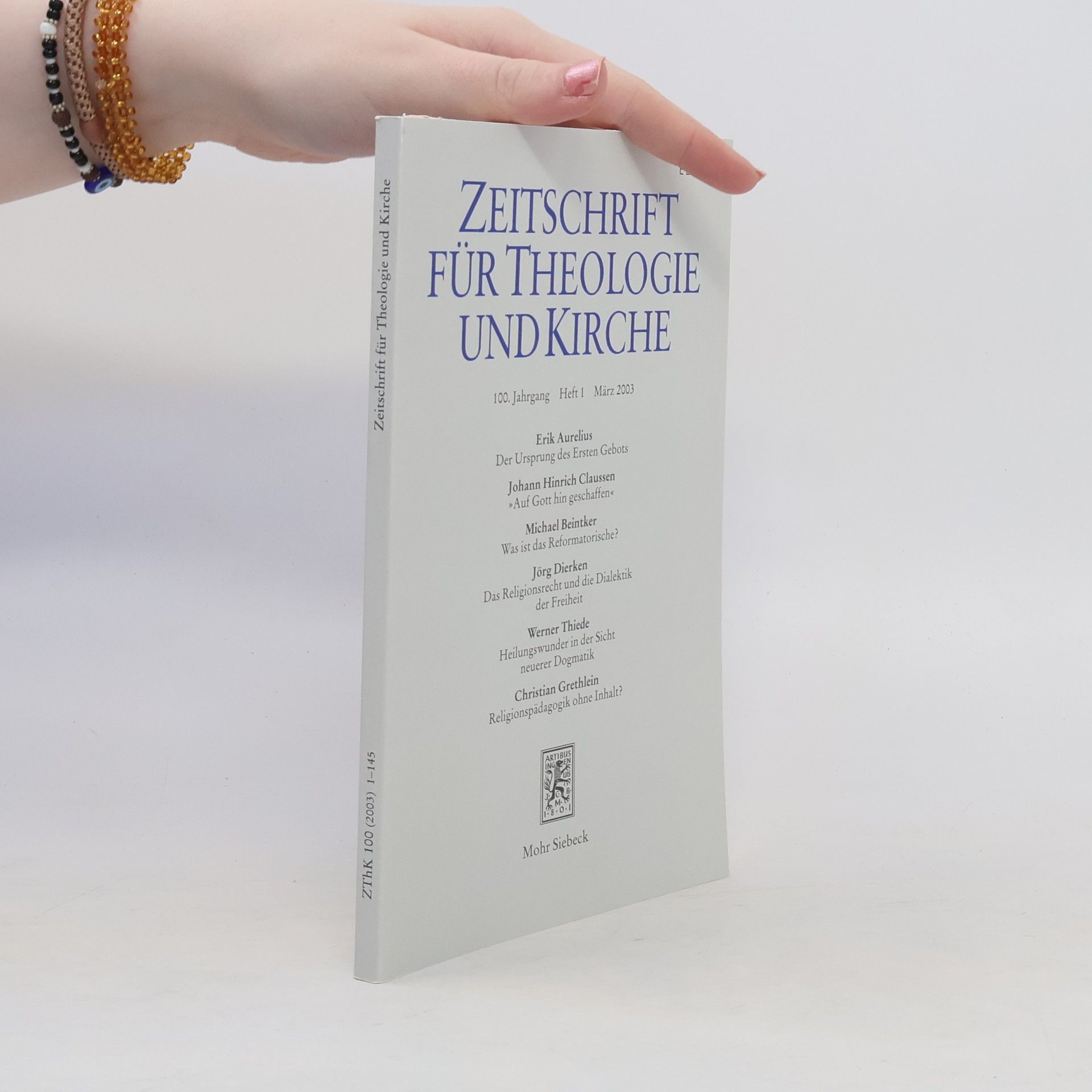 Autorenkollektiv  Zeitschrift für Theologie und Kirche 100, Heft 1