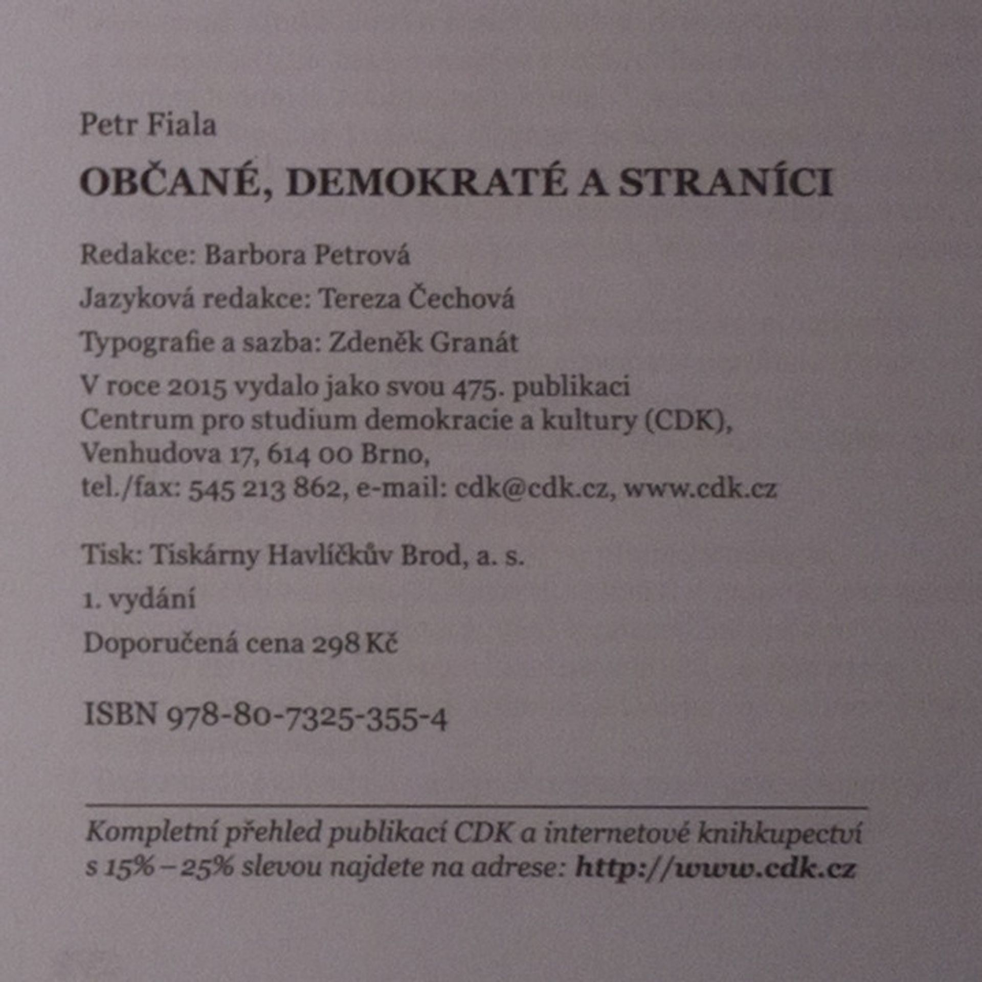 Petr Fiala Občané, demokraté a straníci