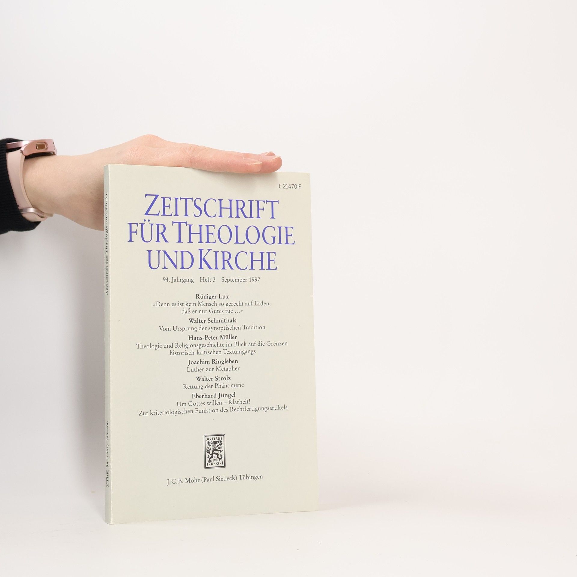 AA.VV. Zeitschrift für Theologie und Kirche 9/1997