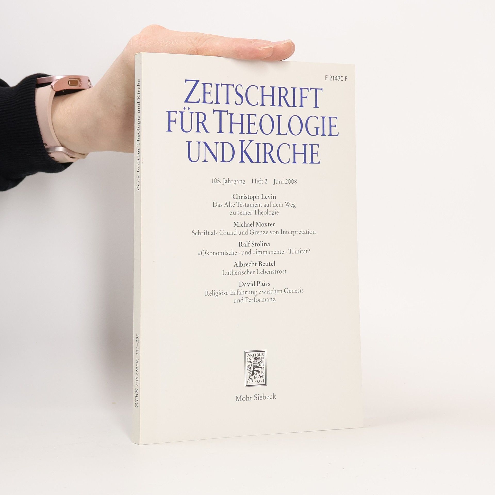 Autorenkollektiv Zeitschrift für Theologie und Kirche 105, Heft 2