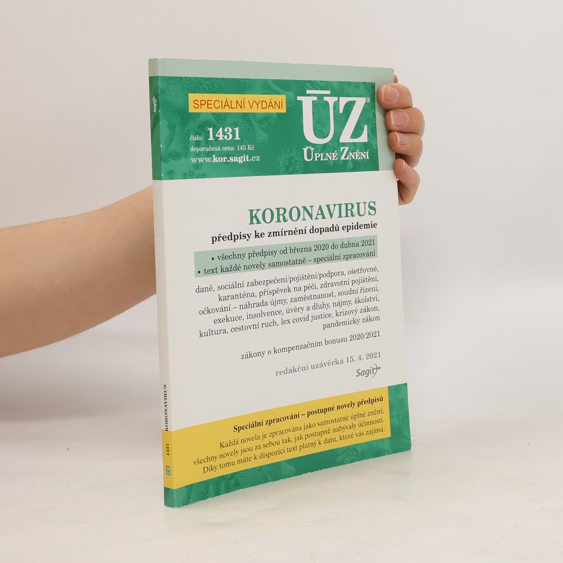 Collectif d'auteurs Koronavirus : předpisy ke zmírnění dopadů epidemie : všechny předpisy od března 2020 do dubna 2021