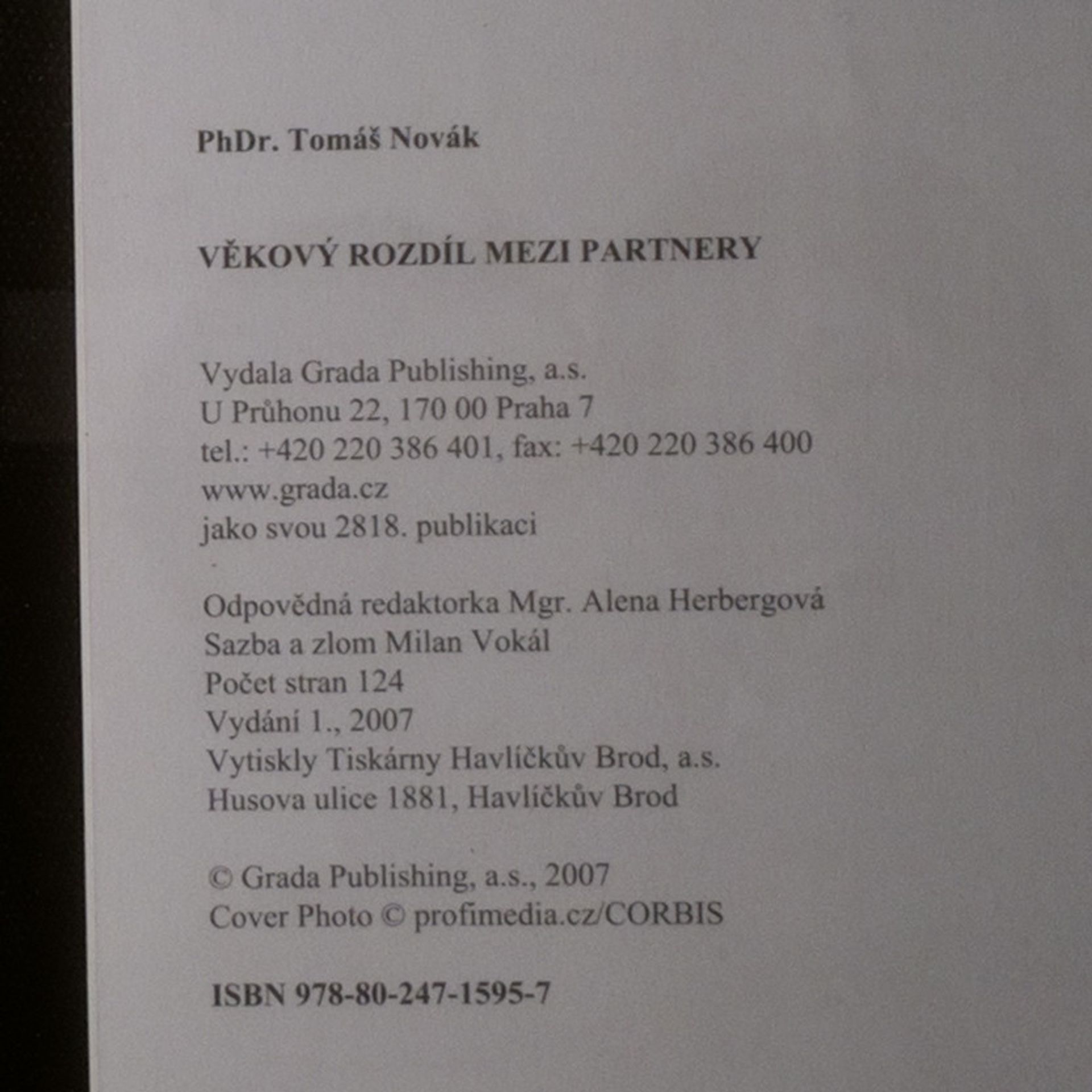 Tomáš Novák Věkový rozdíl mezi partnery