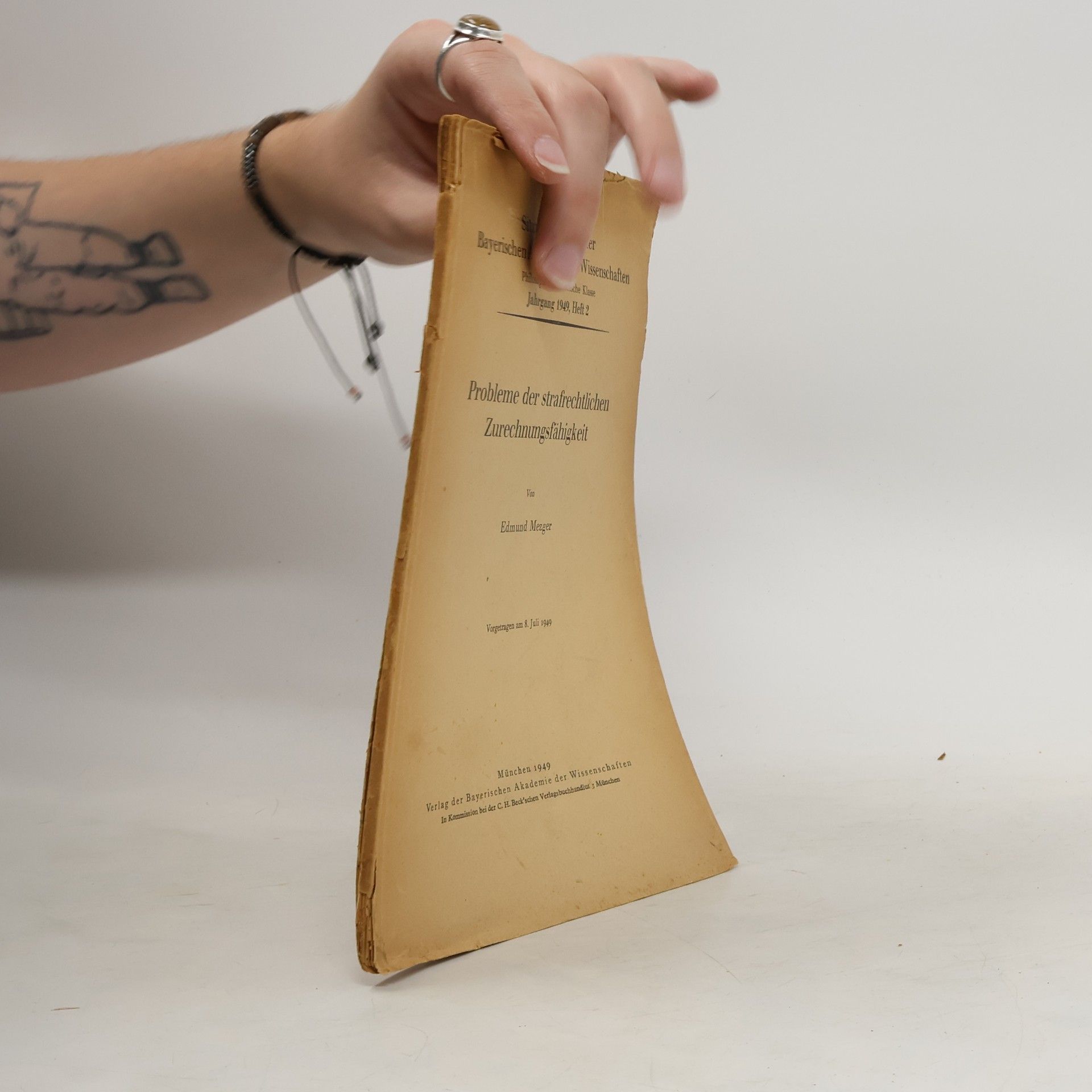 Edmund Mezger Probleme der strafrechtlichen Zurechnungsfahigkeit