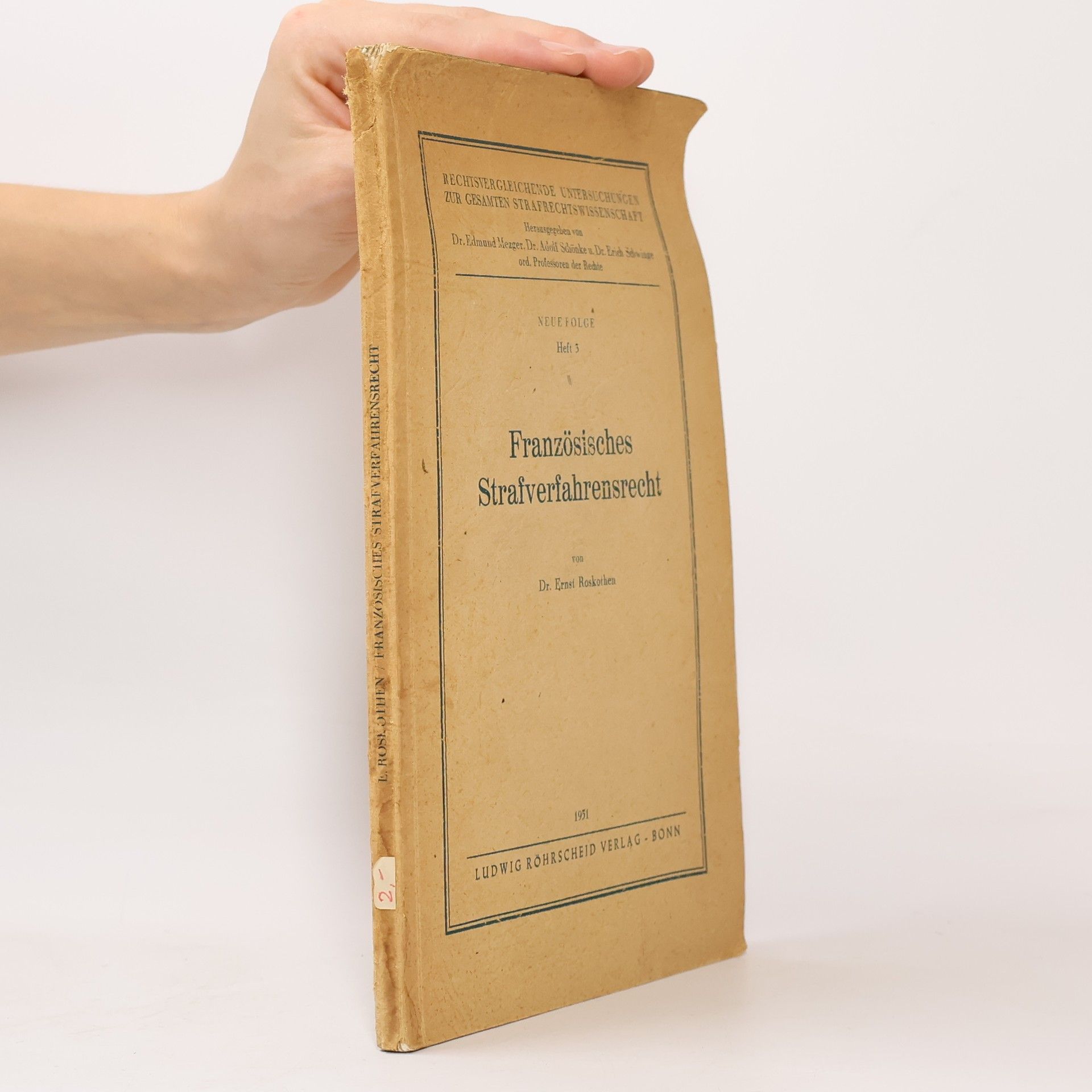 Ernst Roskothen Französisches Strafverfahrensrecht