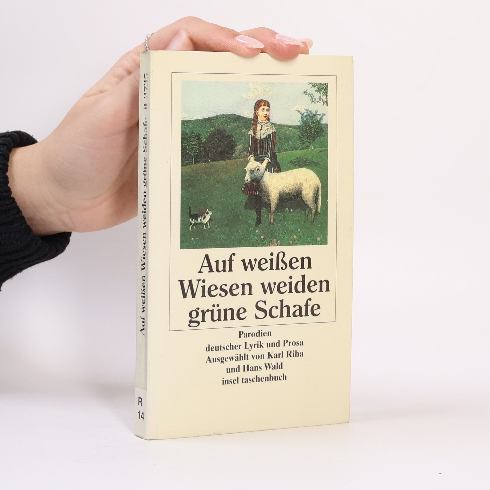 Karl Riha Auf weißen Wiesen weiden grüne Schafe