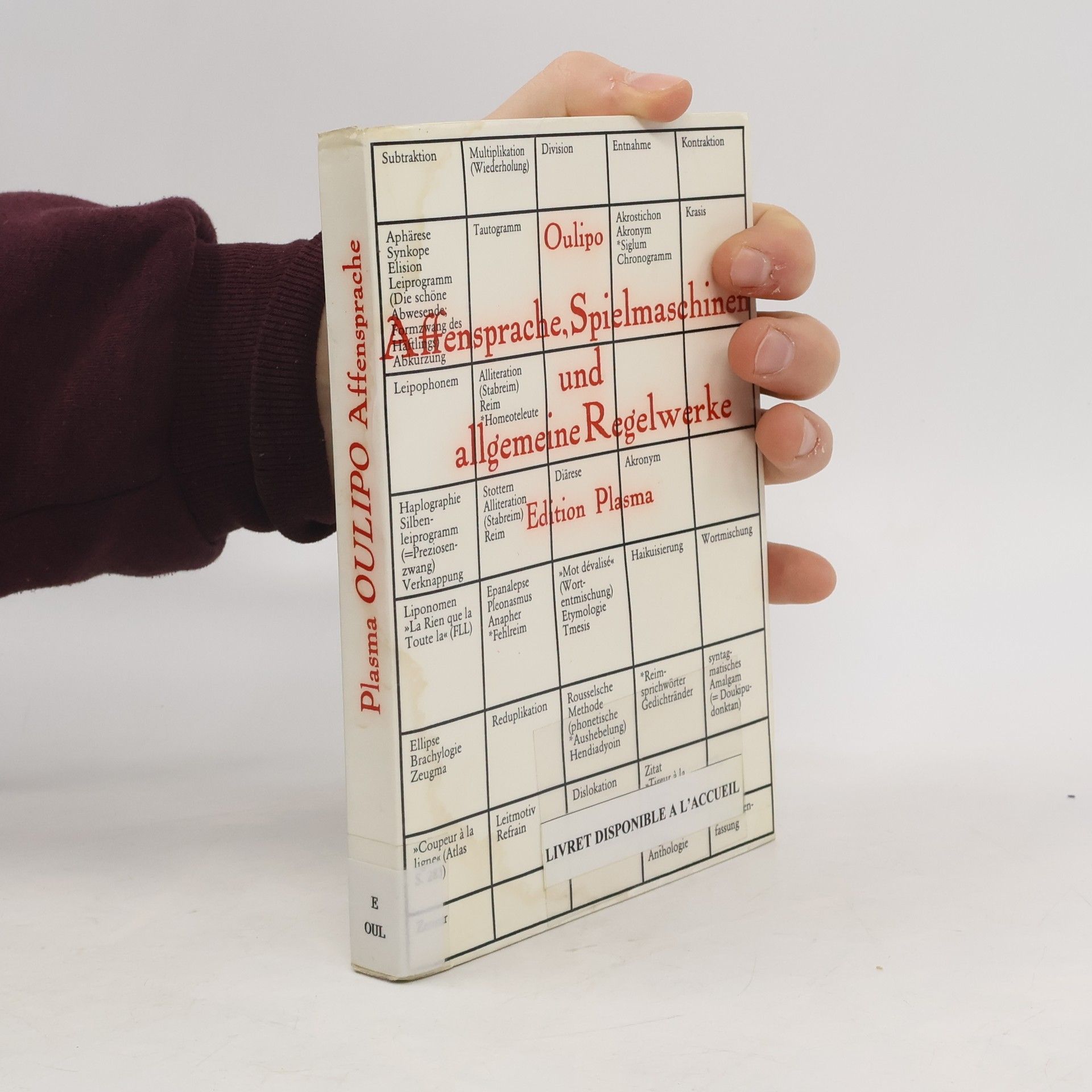 Oulipo: Affensprache, Spielmaschinen und allgemeine Regelwerke