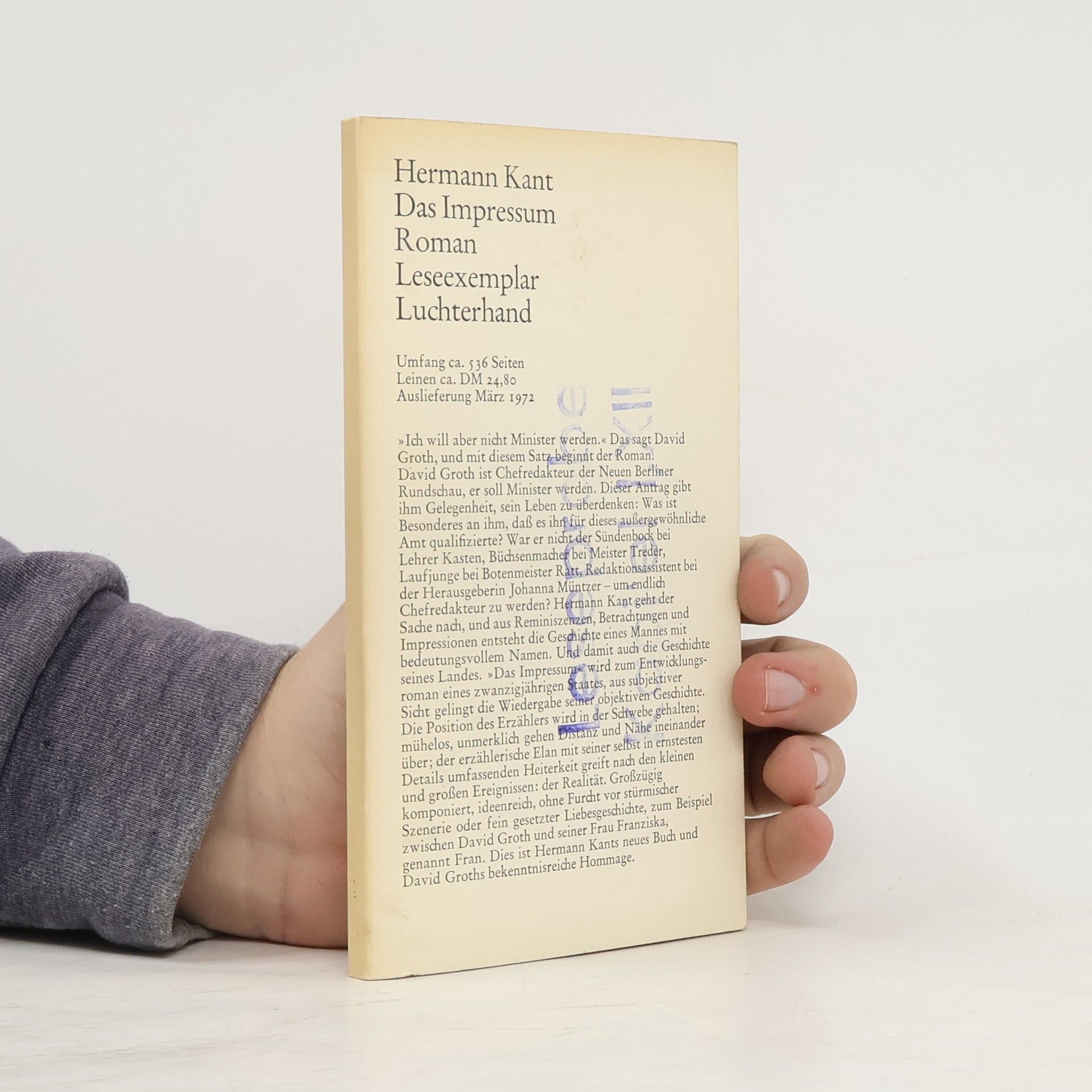 Hermann Kant Das Impressum