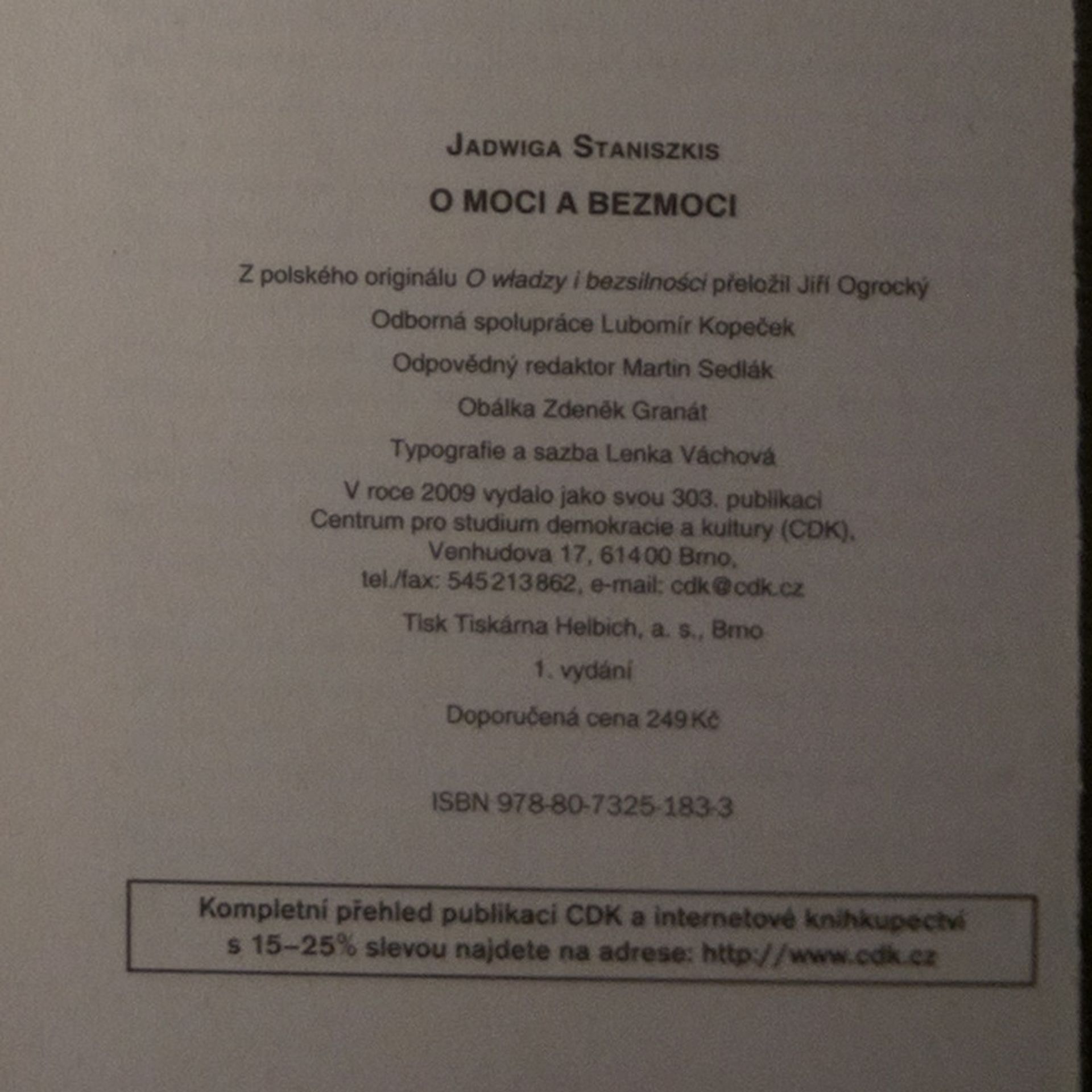 Jadwiga Staniszkis O moci a bezmoci