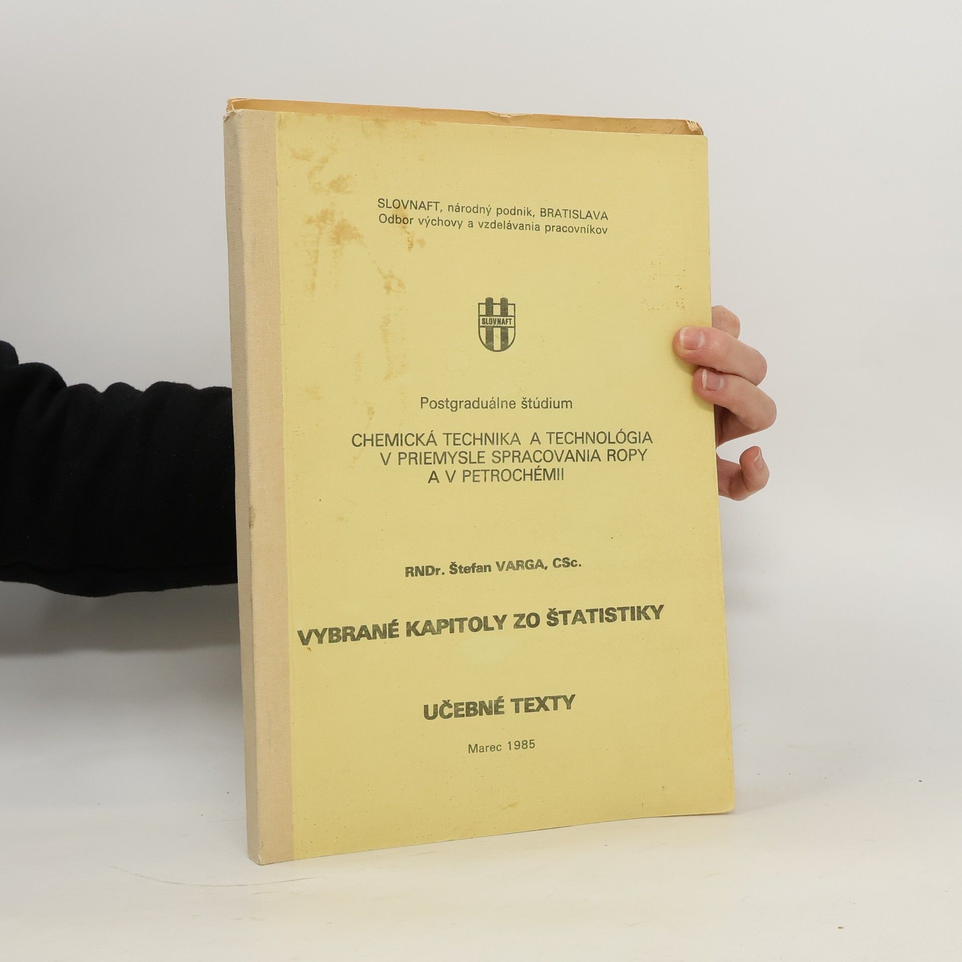 Stefan Varga Vybrané kapitoly zo štatistiky