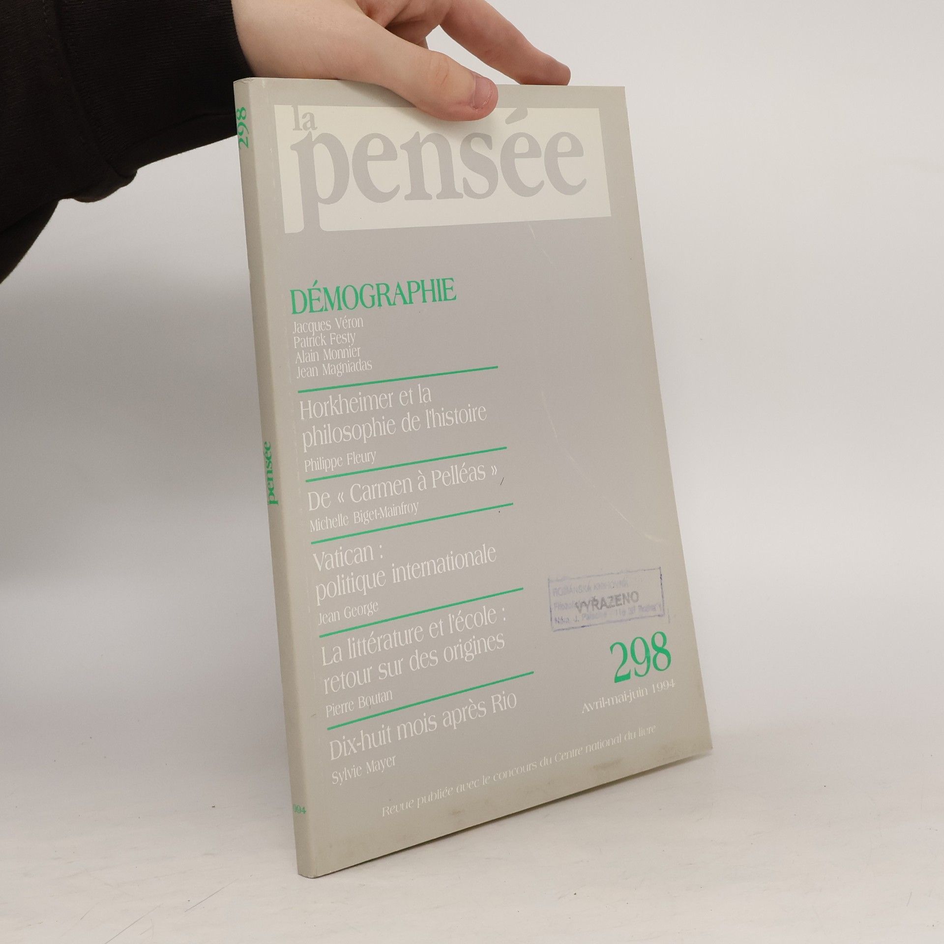 Collectif d'auteurs La Pensée. 298