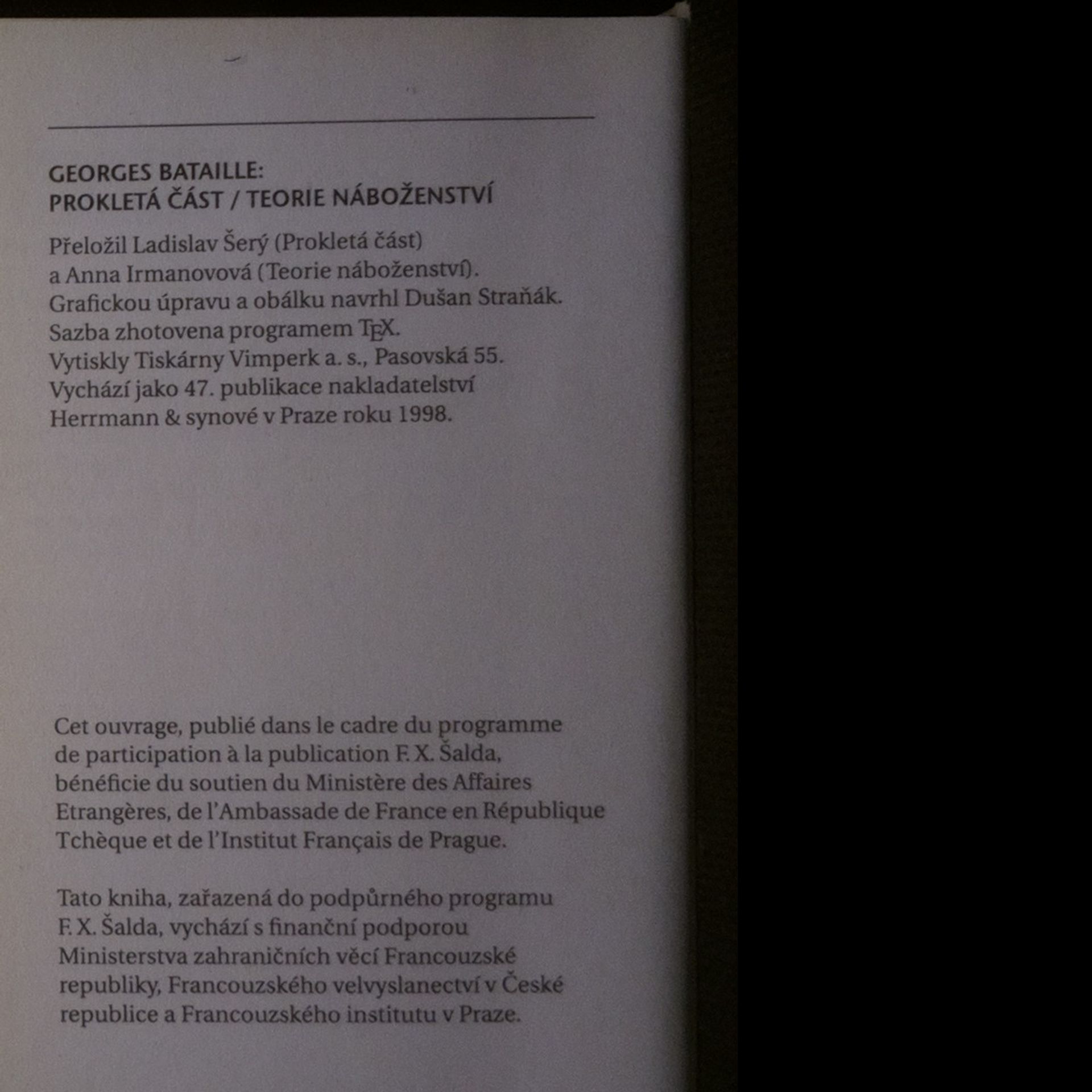 Georges Bataille Prokletá část. Teorie náboženství