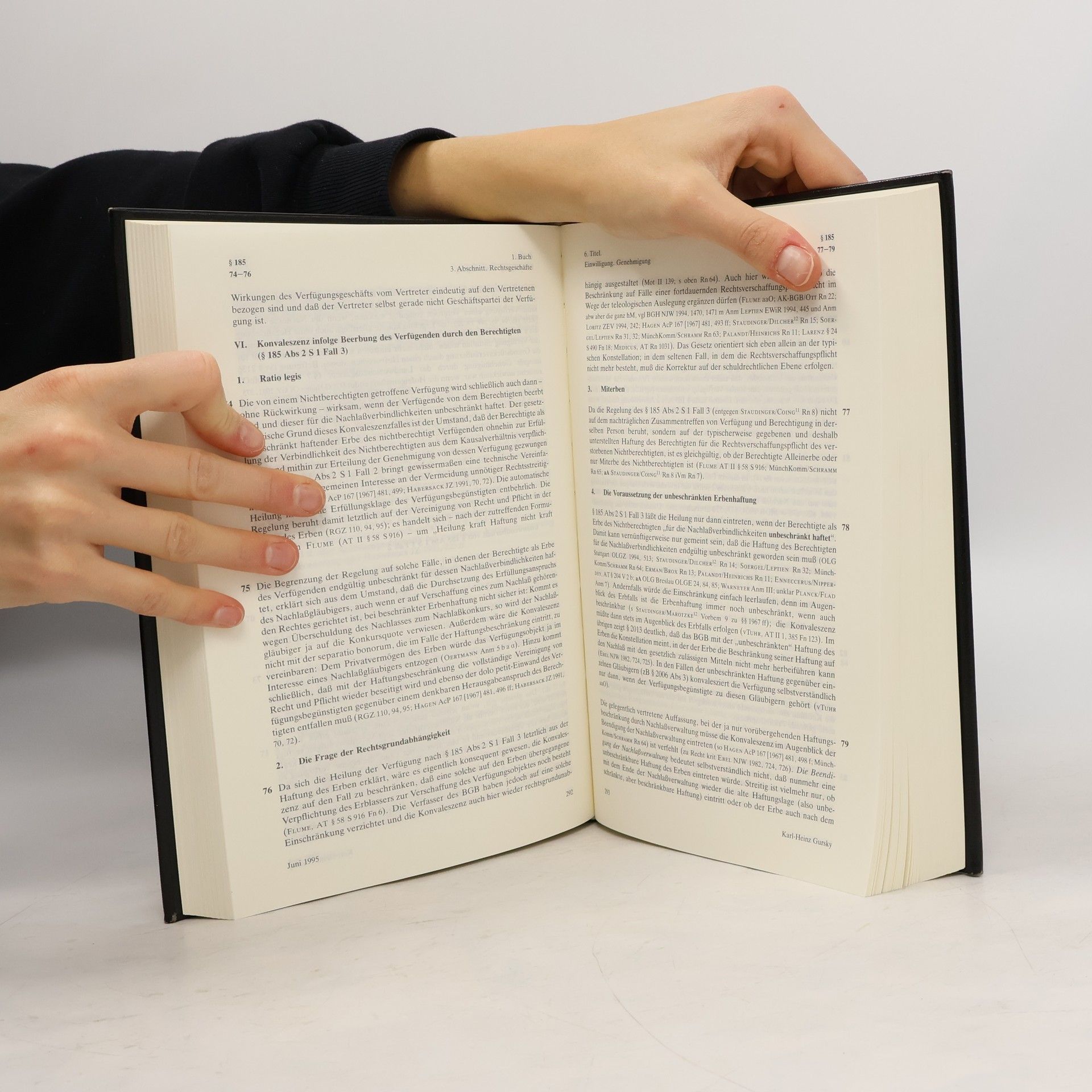 Karl-Heinz Gursky J. von Staudingers Kommentar zum Bürgerlichen Gesetzbuch I - §§ 164-240