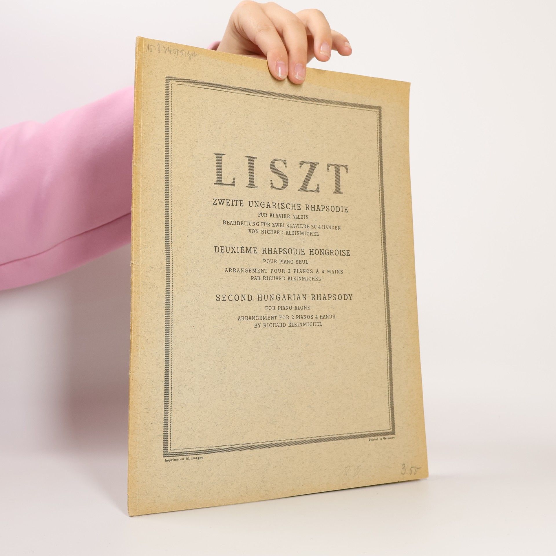 Liszt Franz Liszt. Zweite ungarische Rhapsodie. Deuxieme rhapsodie hongroise. Second Hungarian Rhapsody