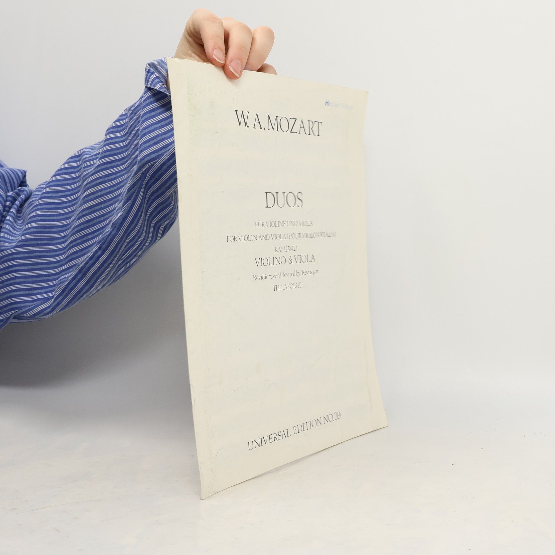 Wolfgang Amadeus Mozart W. A. Mozart. Duos für Violine und VIola