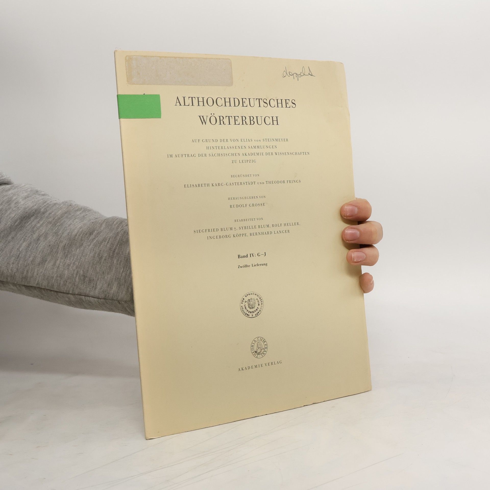 Autores varios Althochdeutsches Wörterbuch IV. G-J