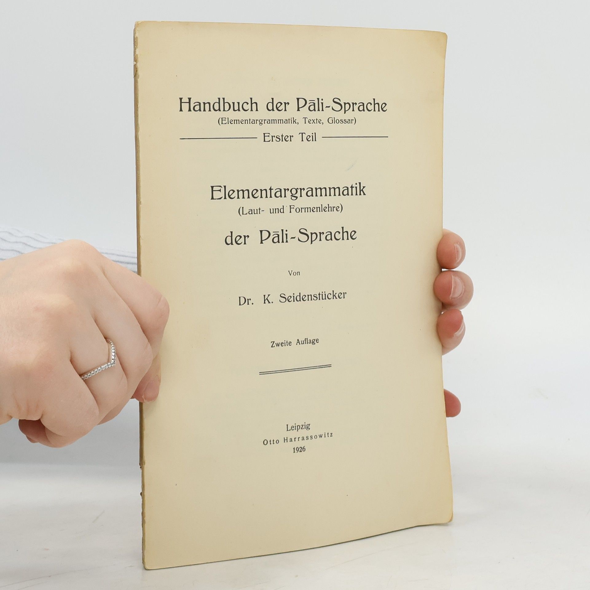 Elementargrammatik der Pāli-Sprache