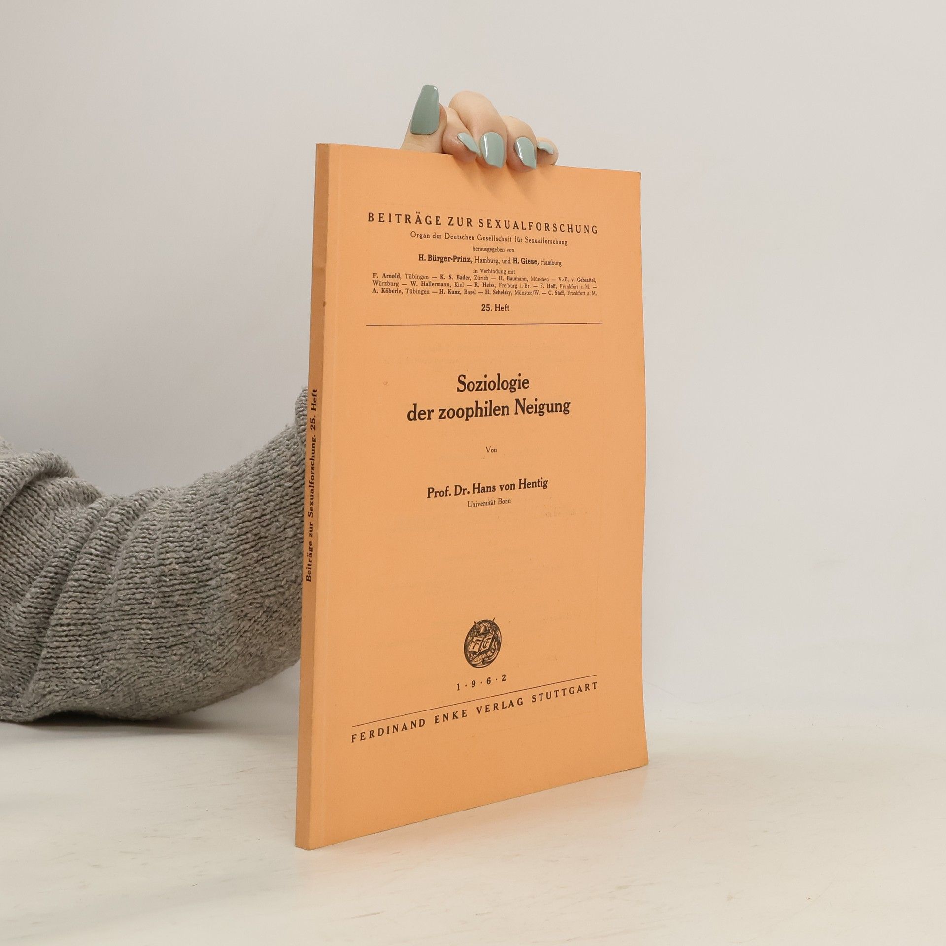 Dr. Hans von Hentig Soziologie der zoophilen Neigung