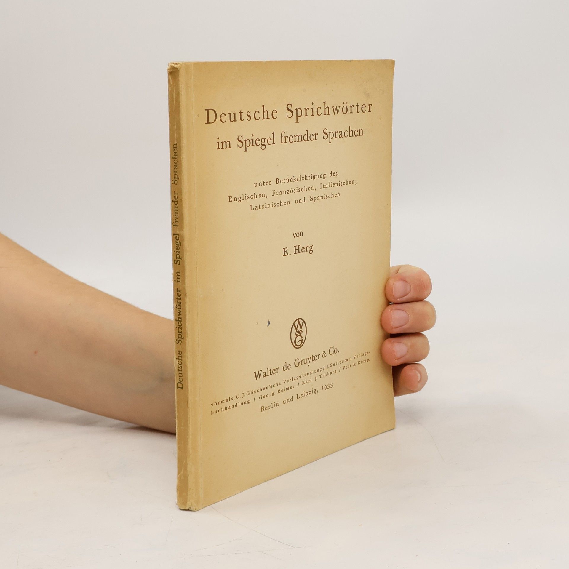 Emmi Herg Deutsche Sprichwörter im Spiegel fremder Sprachen