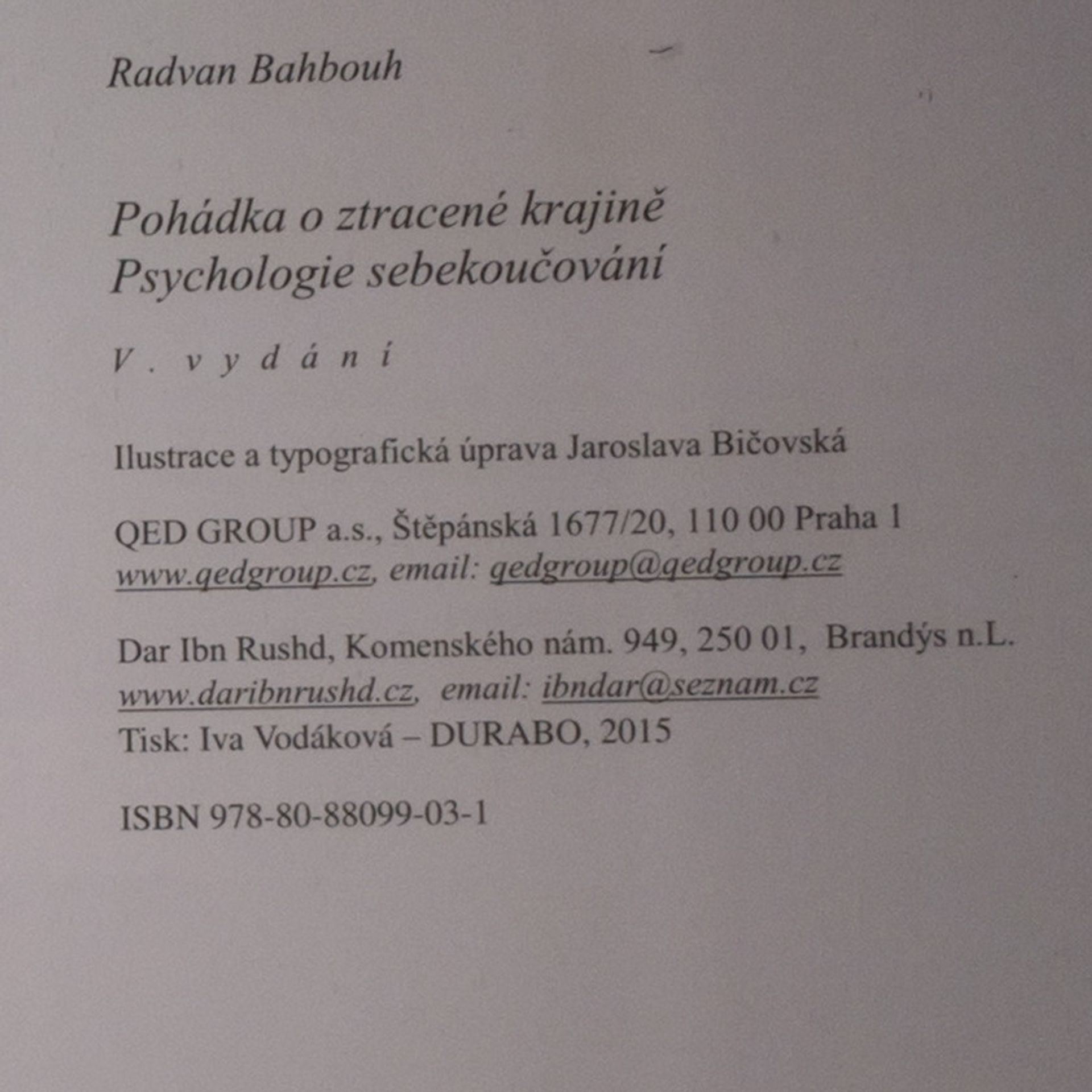 Radvan Bahbouh Pohádka o ztracené krajině. Psychologie sebekoučování