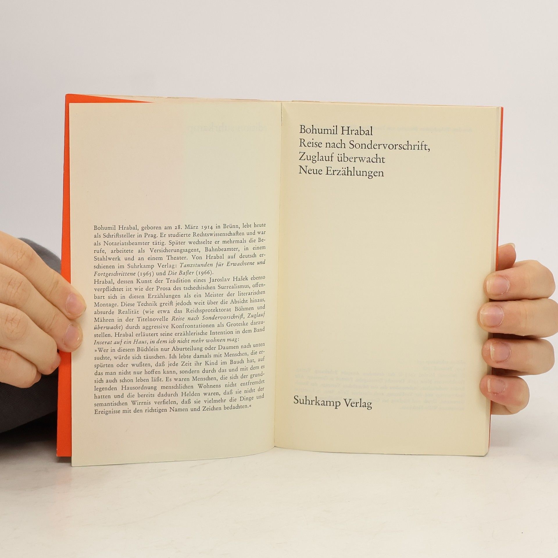 Bohumil Hrabal Reise nach Sondervorschrift, Zuglauf überwacht Neue Geschichten
