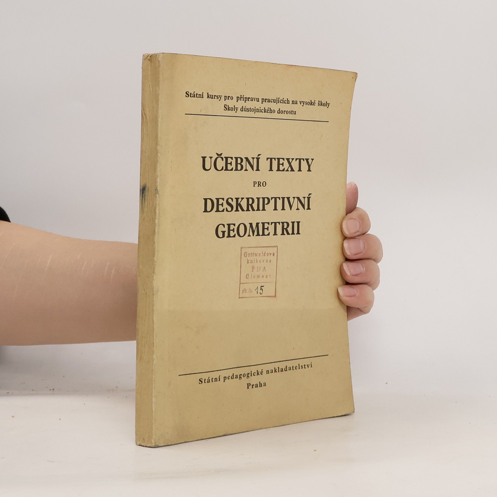 Ferdinand Veselý Učební texty pro deskriptivní geometrii