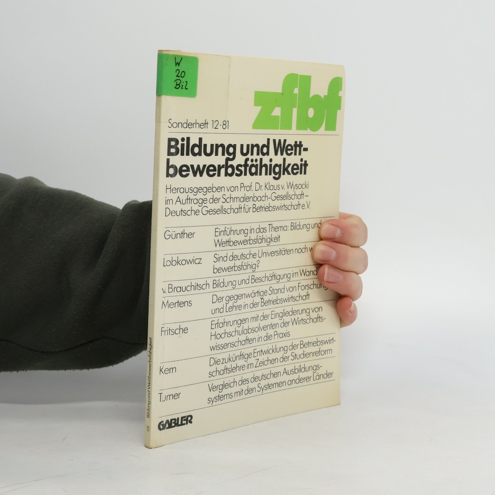 Klaus Wysocki Bildung und Wettbewerbsfähigkeit