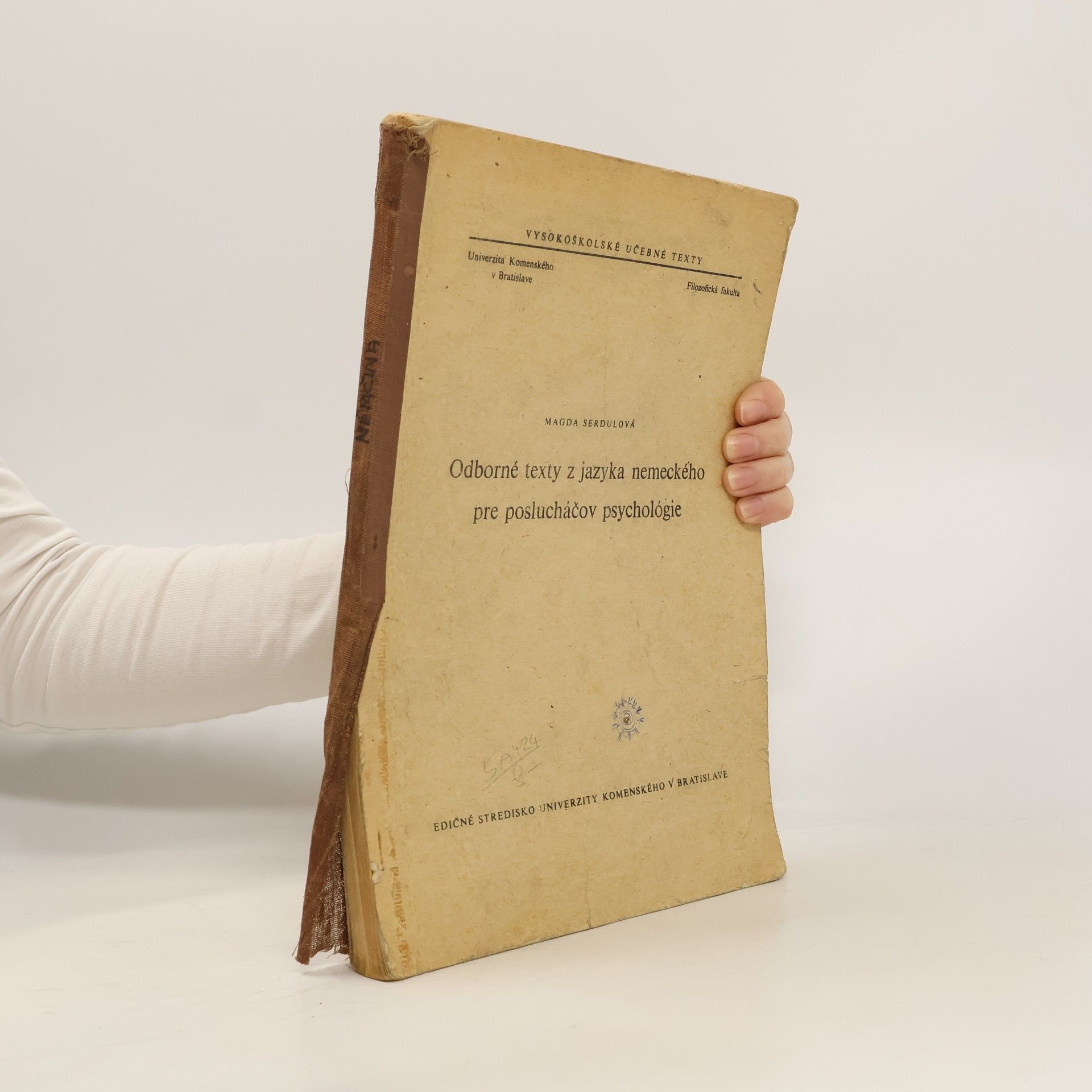 Magda Serdulova Odborné texty z jazyka nemeckého pre poslucháčov psychológie