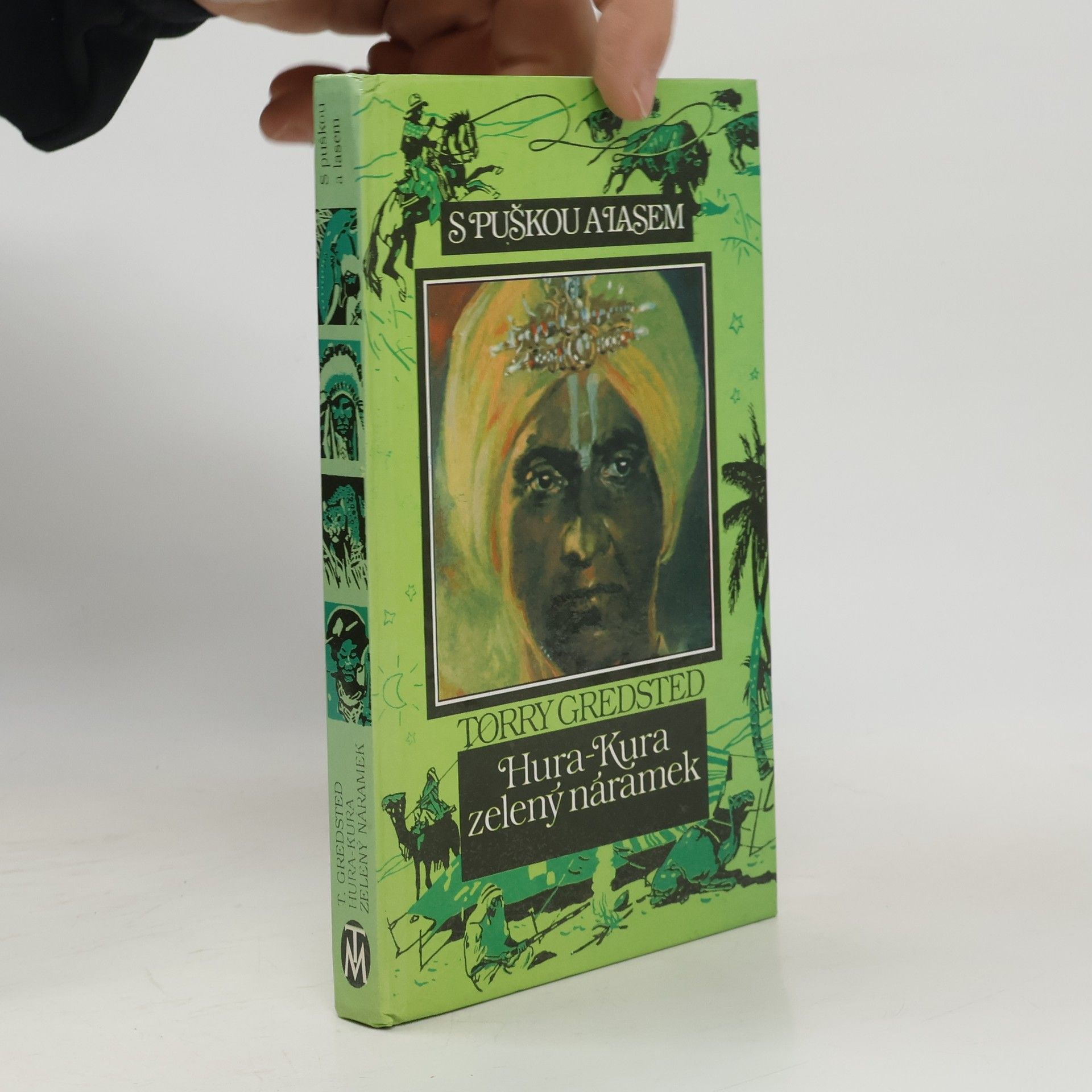 Gredsted Torry Hura-Kura zelený náramek. S puškou a lasem