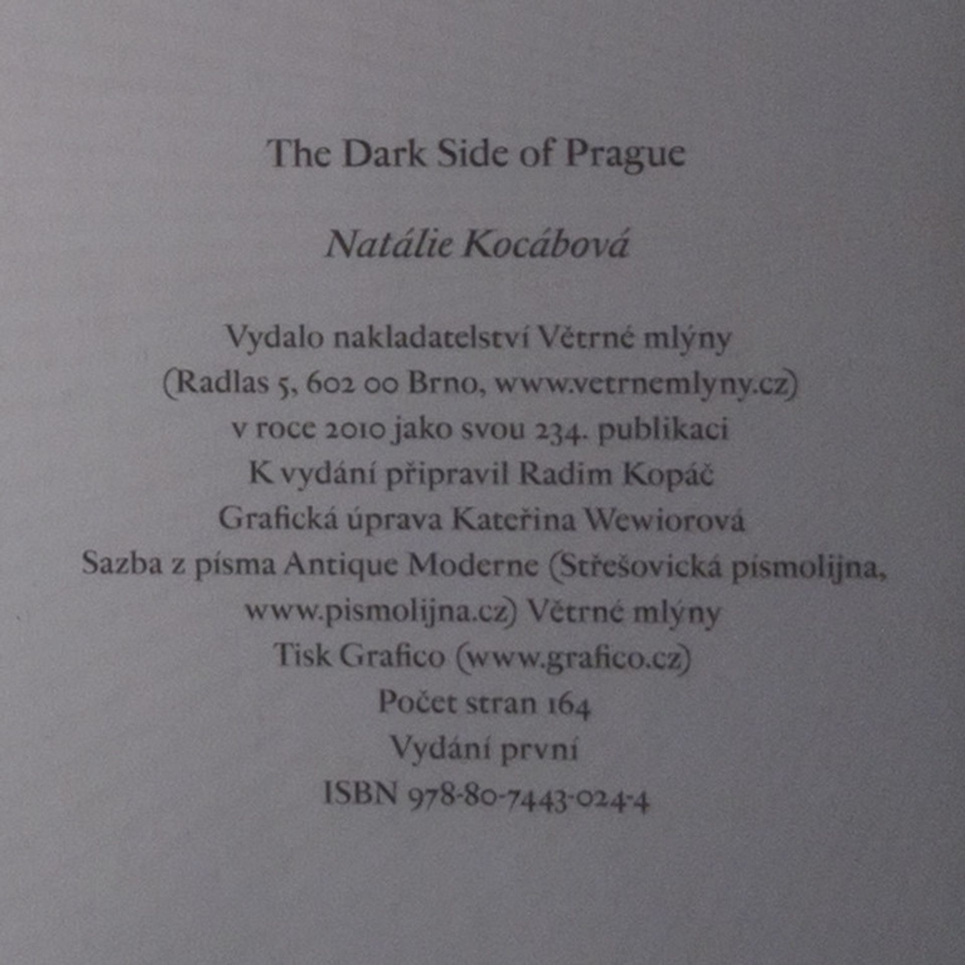 Natálie Kocábová The dark side of Prague