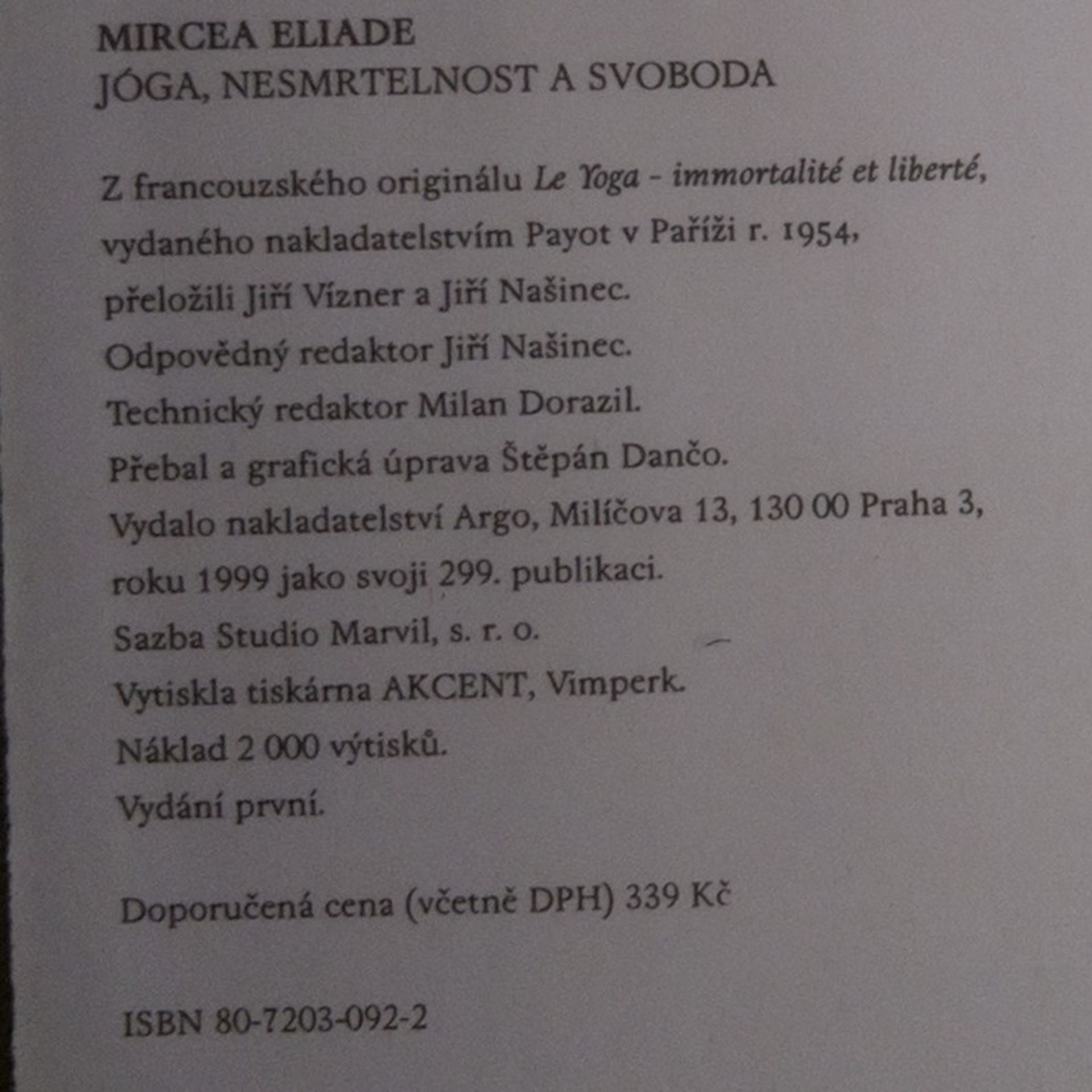 Mircea Eliade Jóga, nesmrtelnost a svoboda