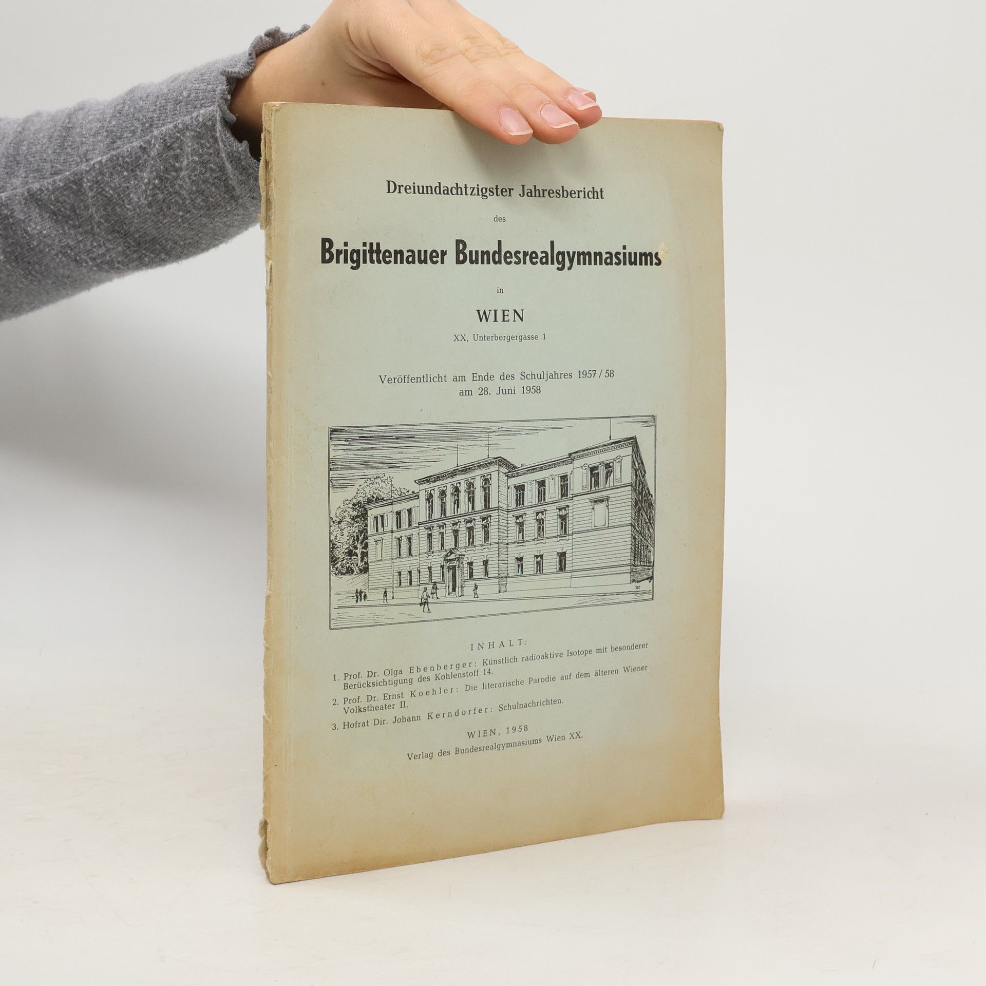 AA.VV. Dreiundachtzigster Jahresbericht des Brigittenauer Bundesrealgymnasiums