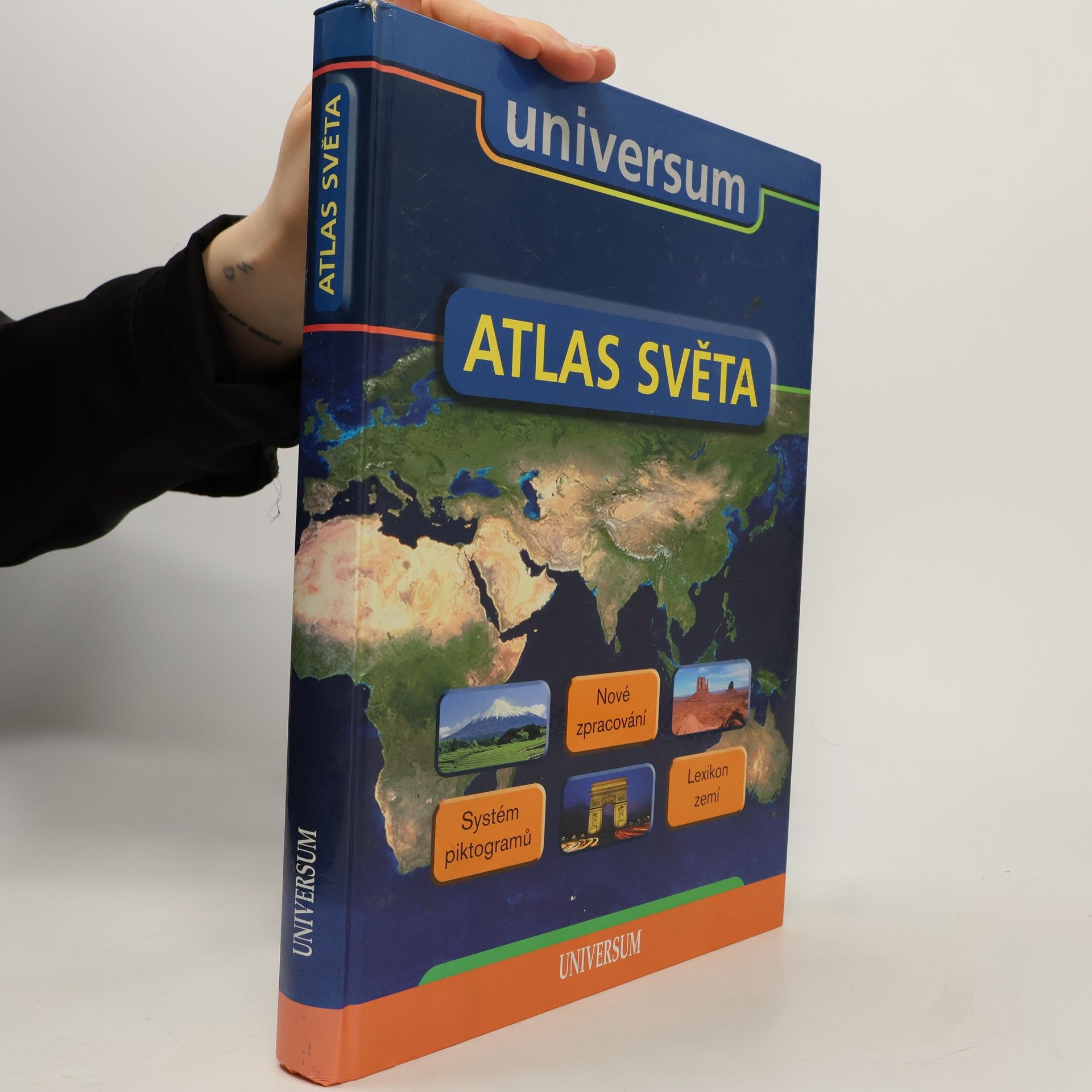 Atlas světa nové zpracování, systém piktogramů, lexikon zemí