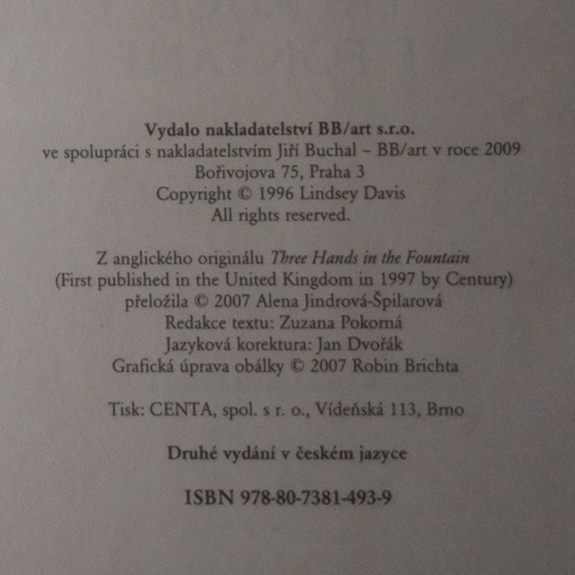 Lindsey Davis Tři ruce ve fontáně