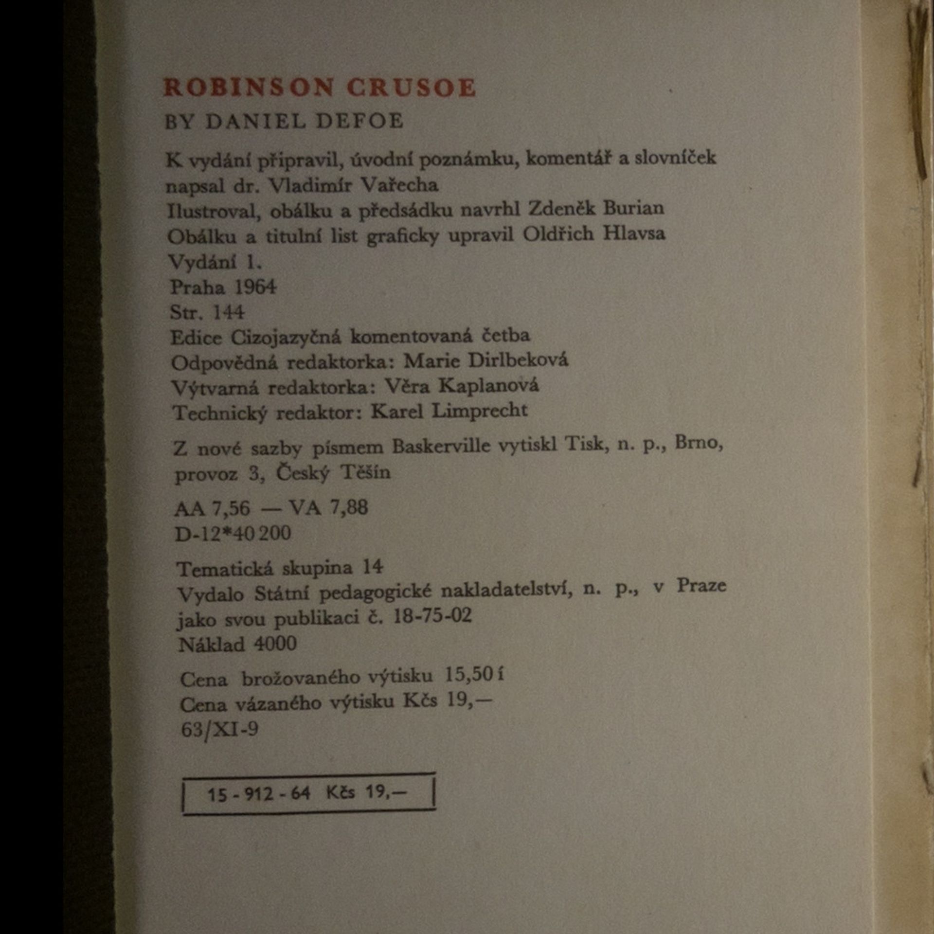 Daniel Defoe Robinson Crusoe