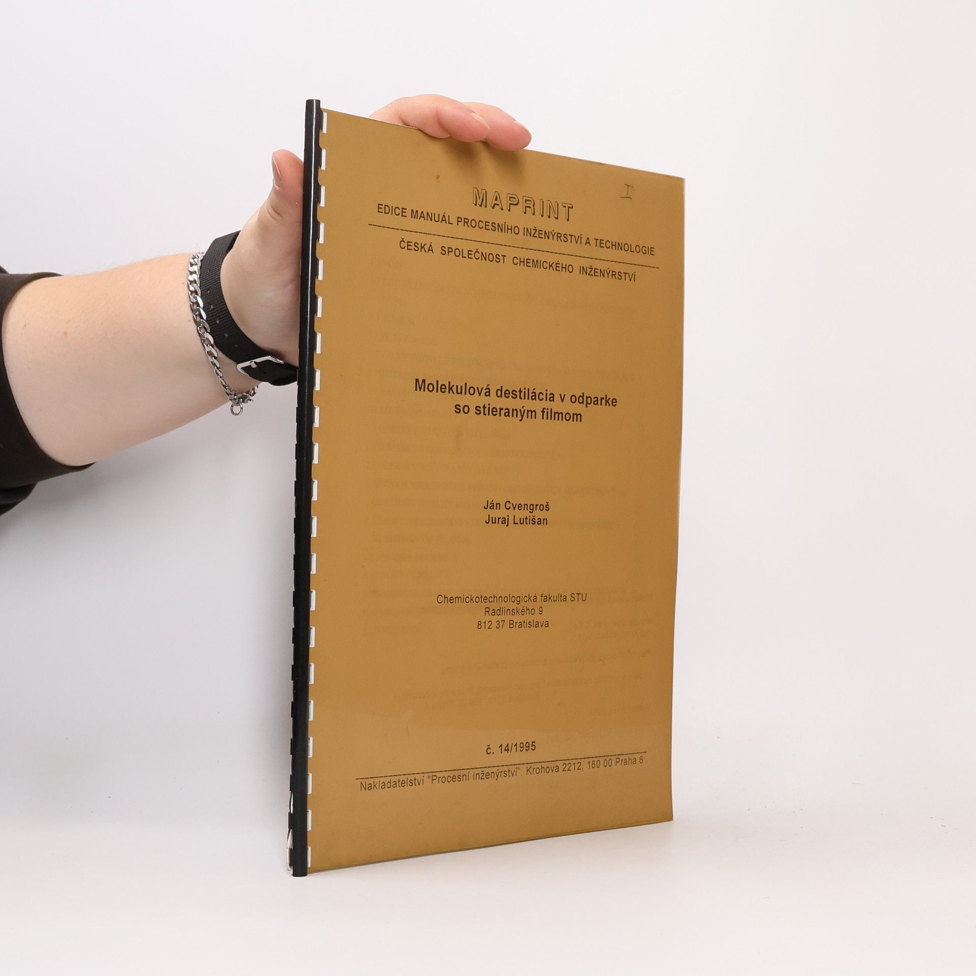 Ján Cvengroš Molekulová destilácia v odparke so stieraným filmom