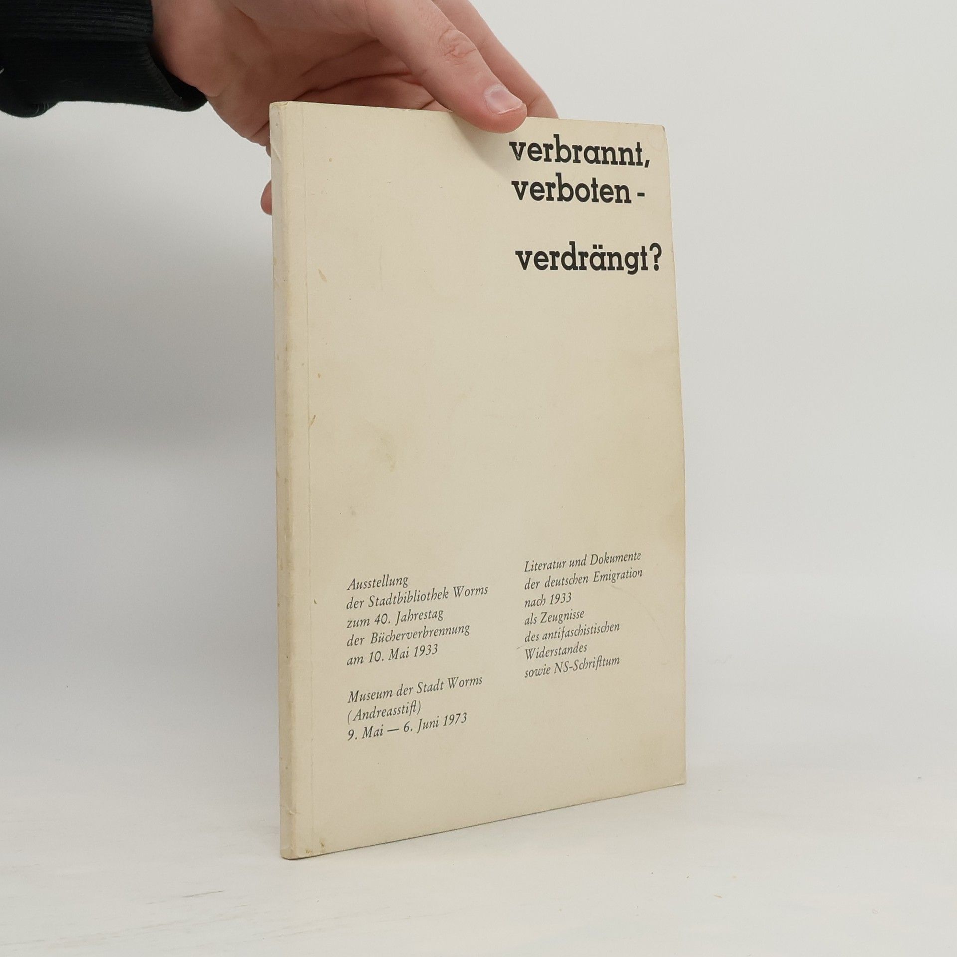 AA.VV. Verbrannt, verboten, verdrängt?