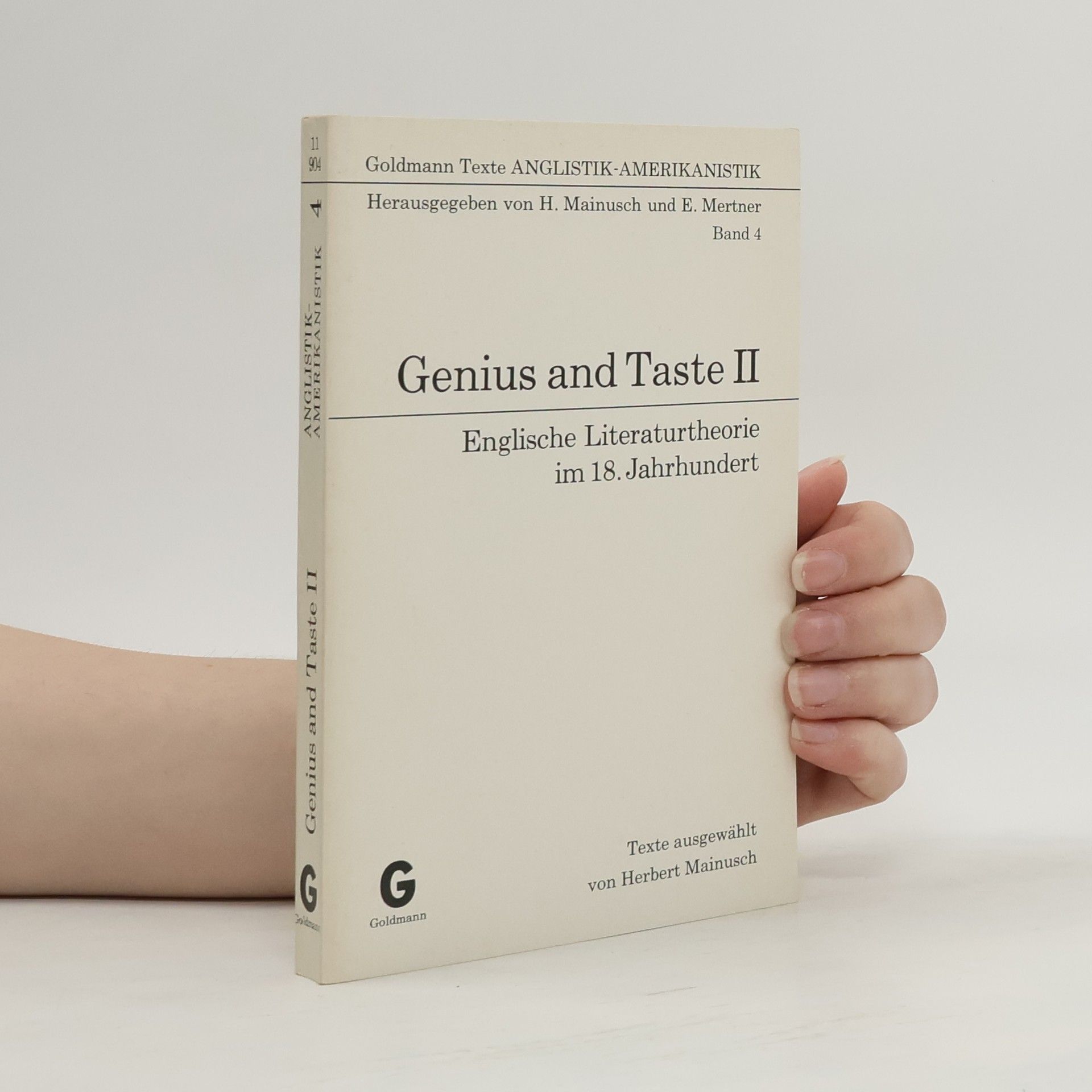 Goldmann Texte Anglistik-Amerikanistik - 4: Genius and Taste II