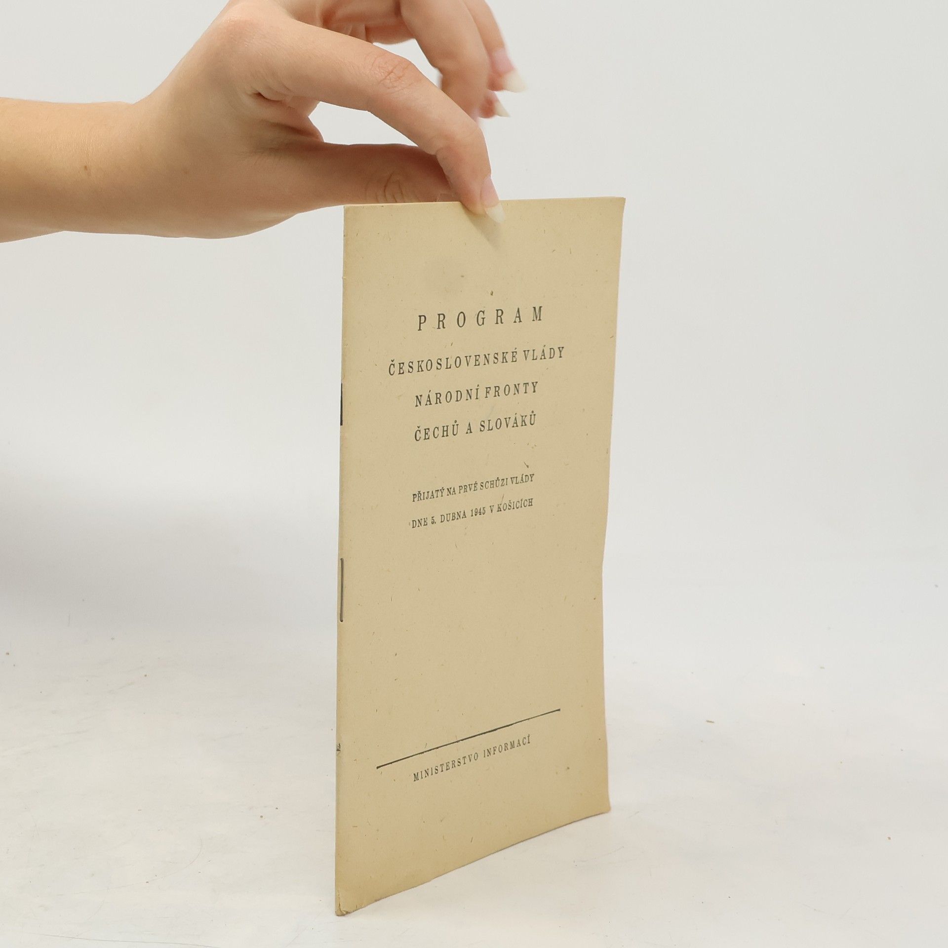 AA.VV. Program československé vlády Národní fronty Čechů a Slováků