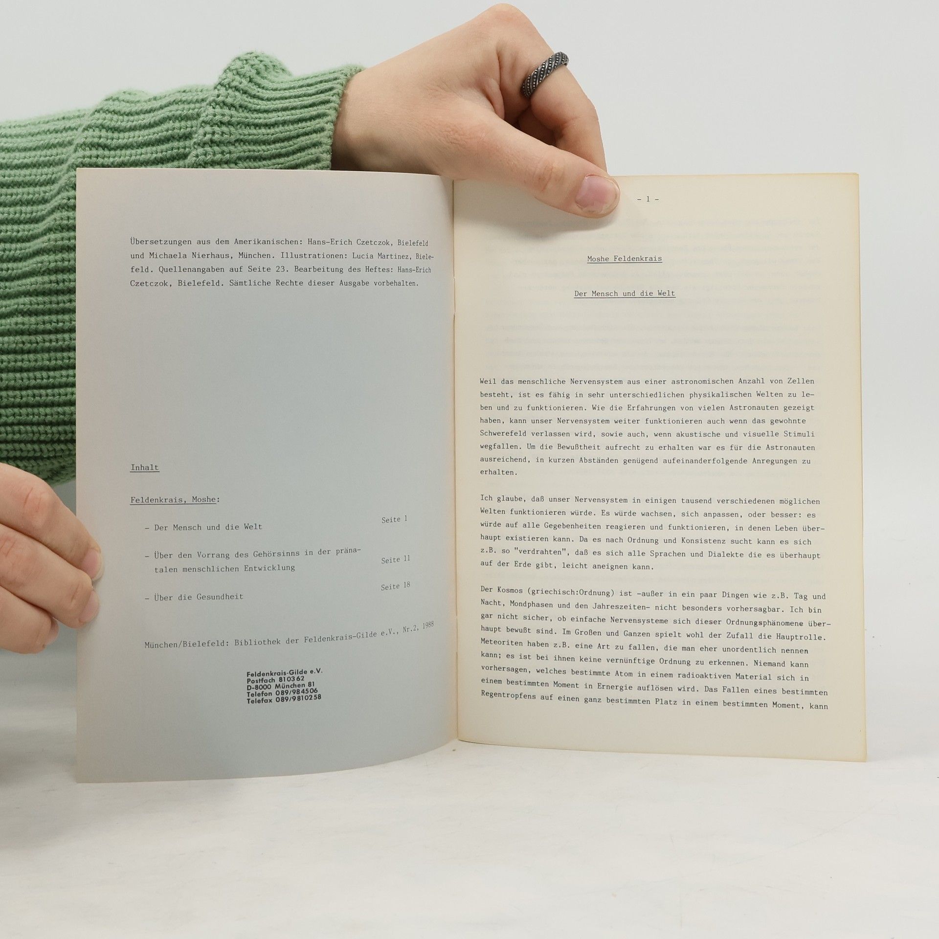 Autorenkollektiv Moshe Feldenkrais drei Aufsätze